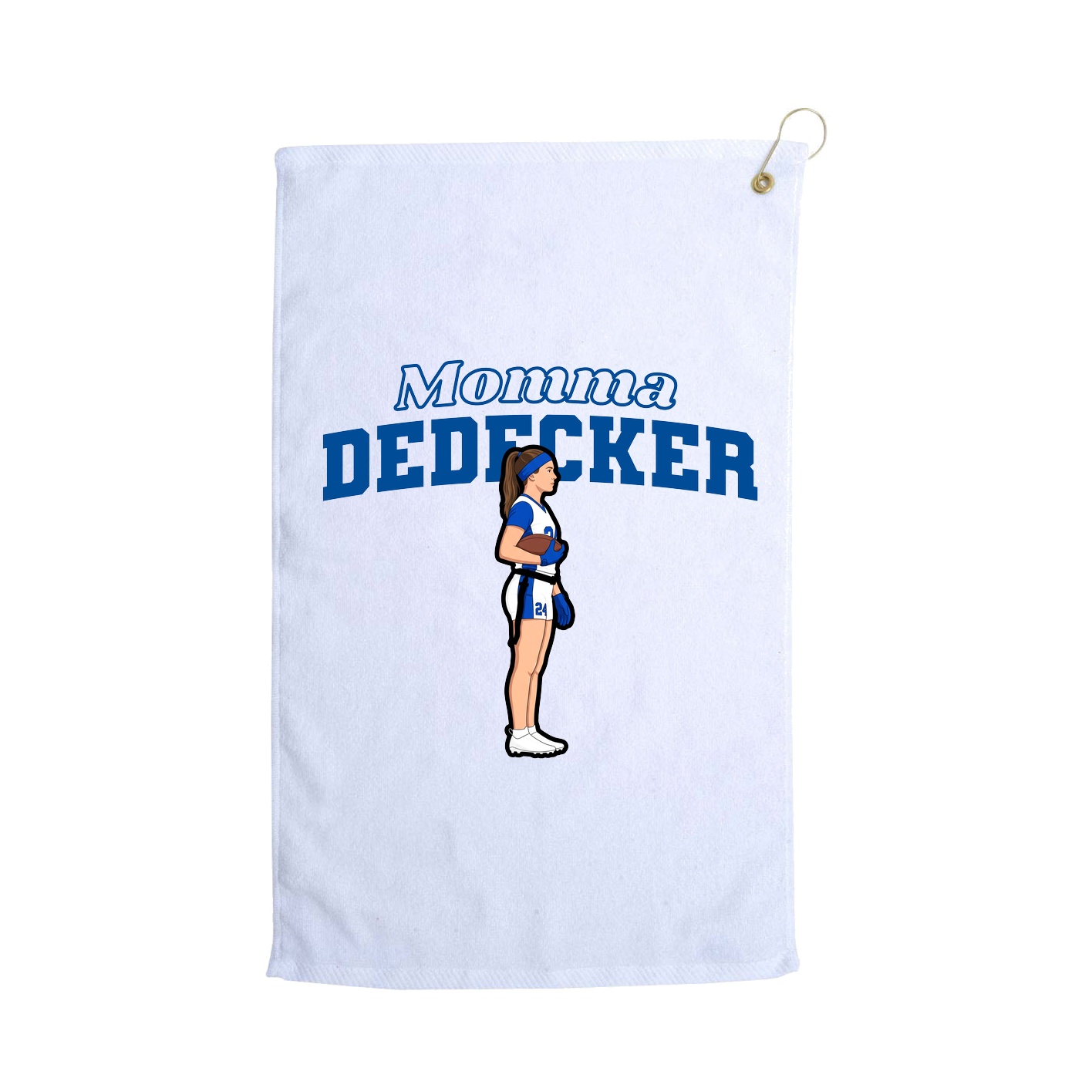 Golf Towel — Mothers Day Block in White