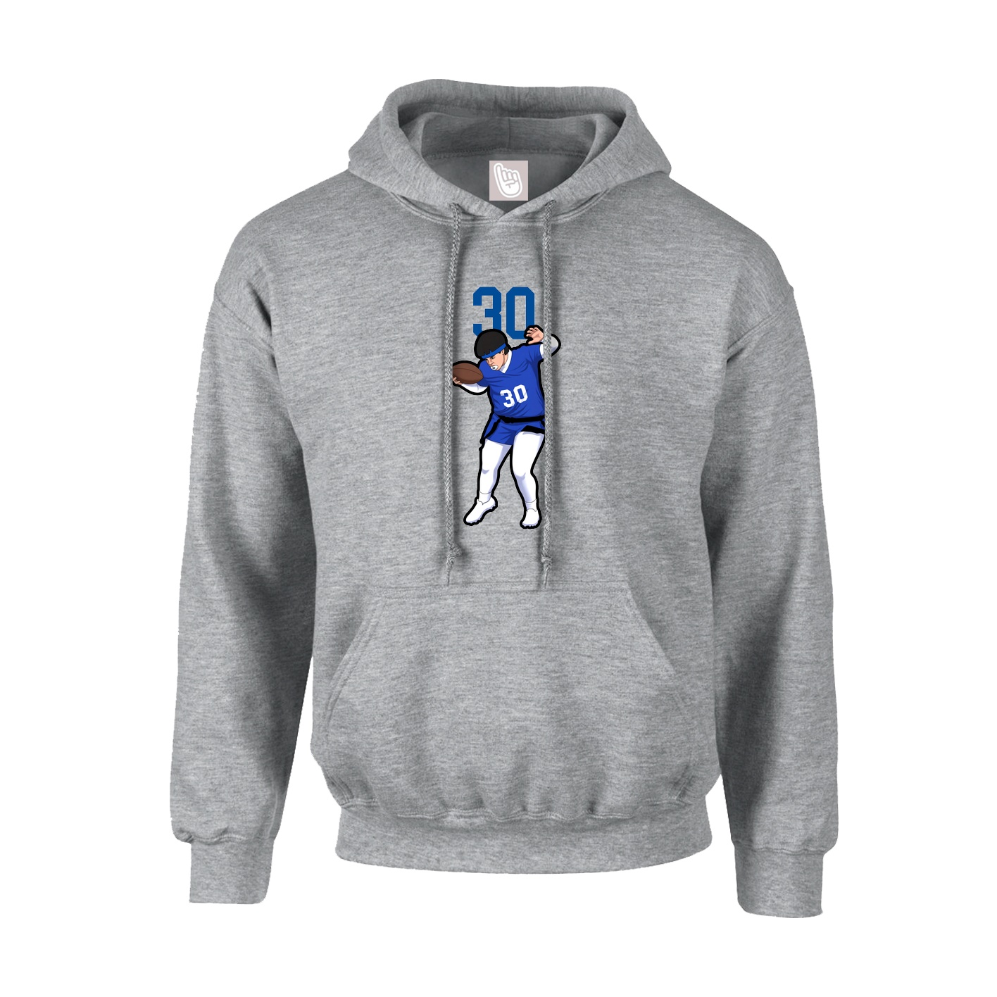 Youth Hoodie — Number Top in Grey