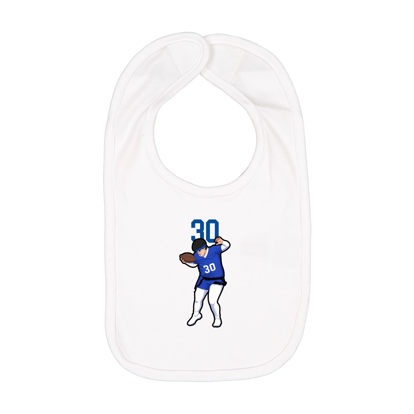 Infant Bib — Number Top in White