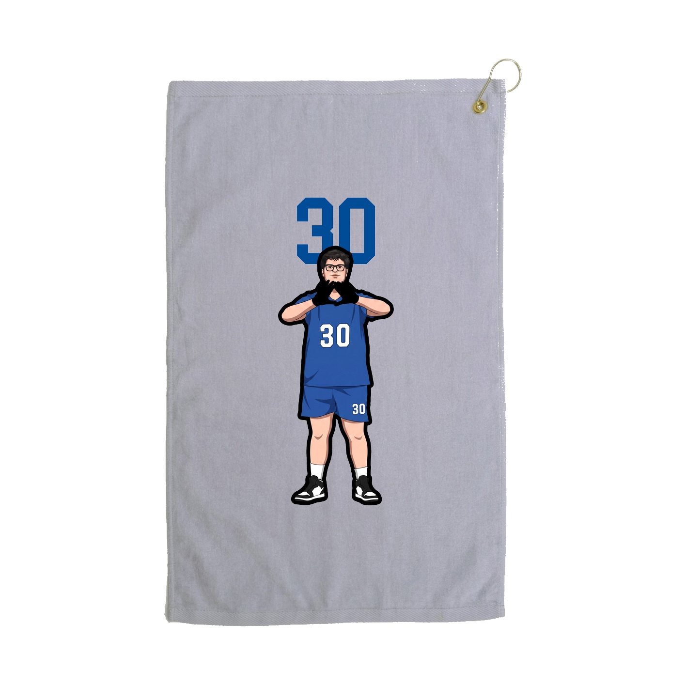 Golf Towel — Number Top in Grey