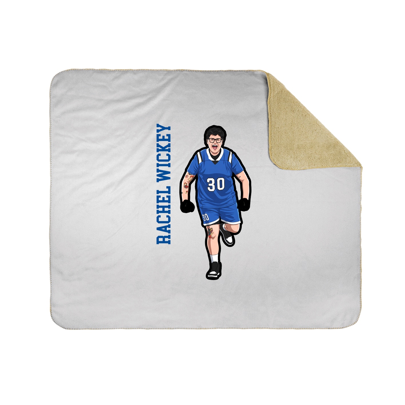 Throw Blanket — Name Vertical in White