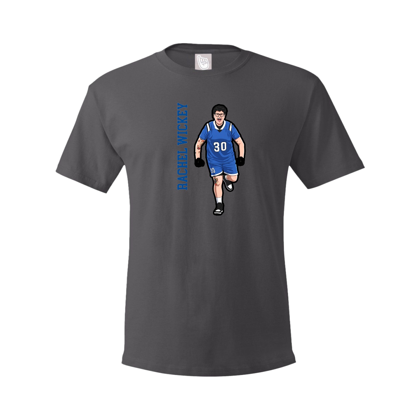 Tee — Name Vertical in Grey