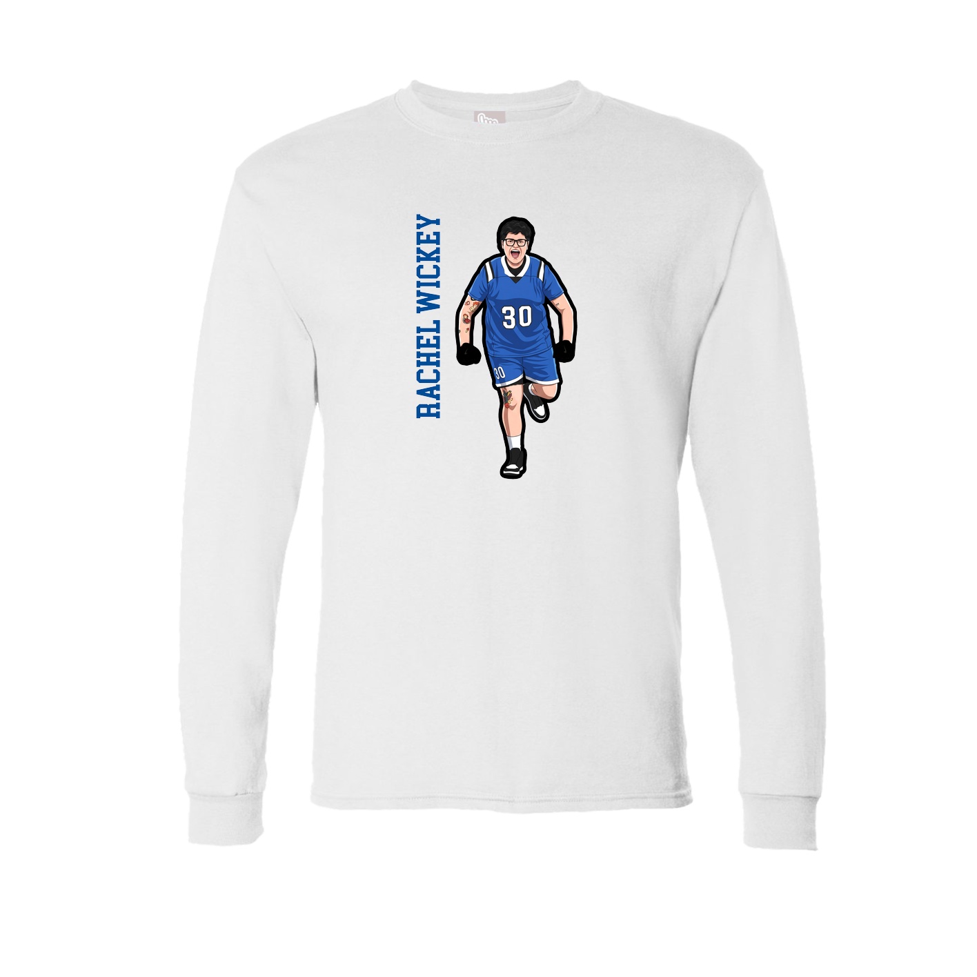 Long Sleeve Tee — Name Vertical in White