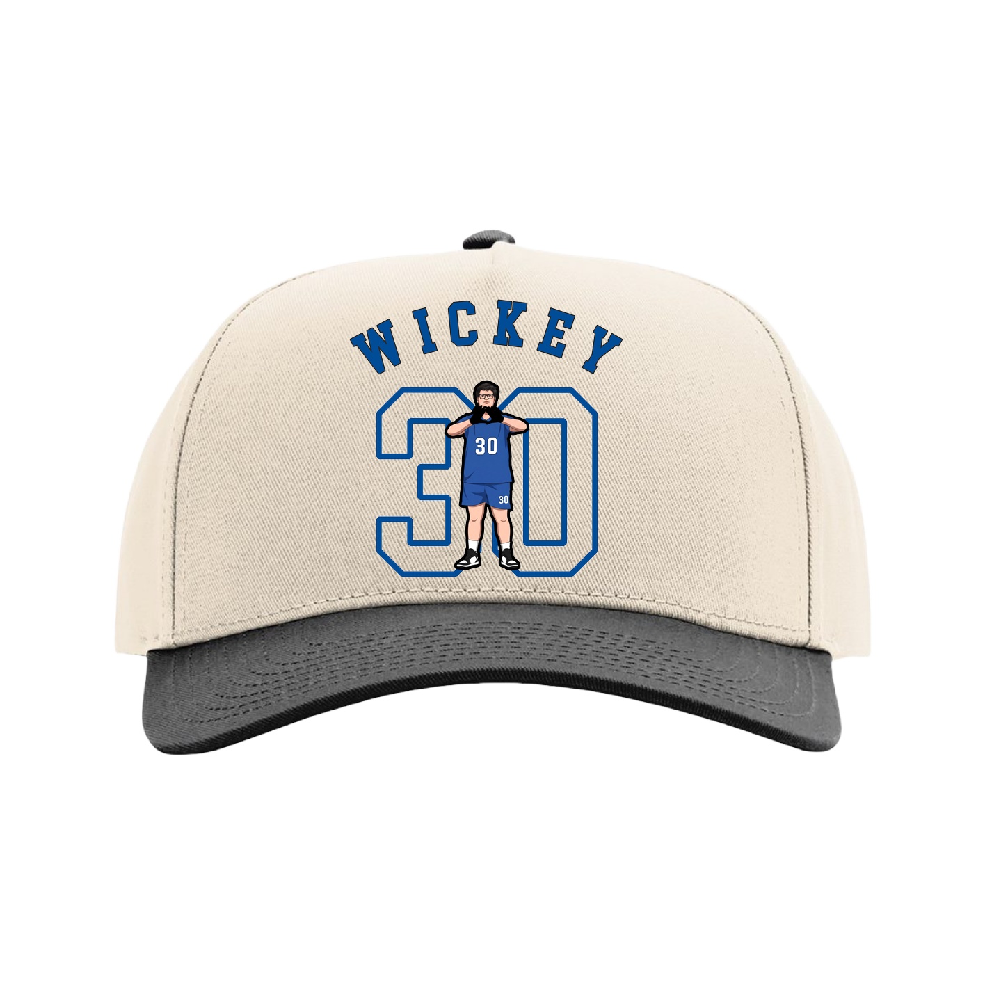 Full Fabric Five-Panel Champ Cap — Shirsey Arch in Cream/Black