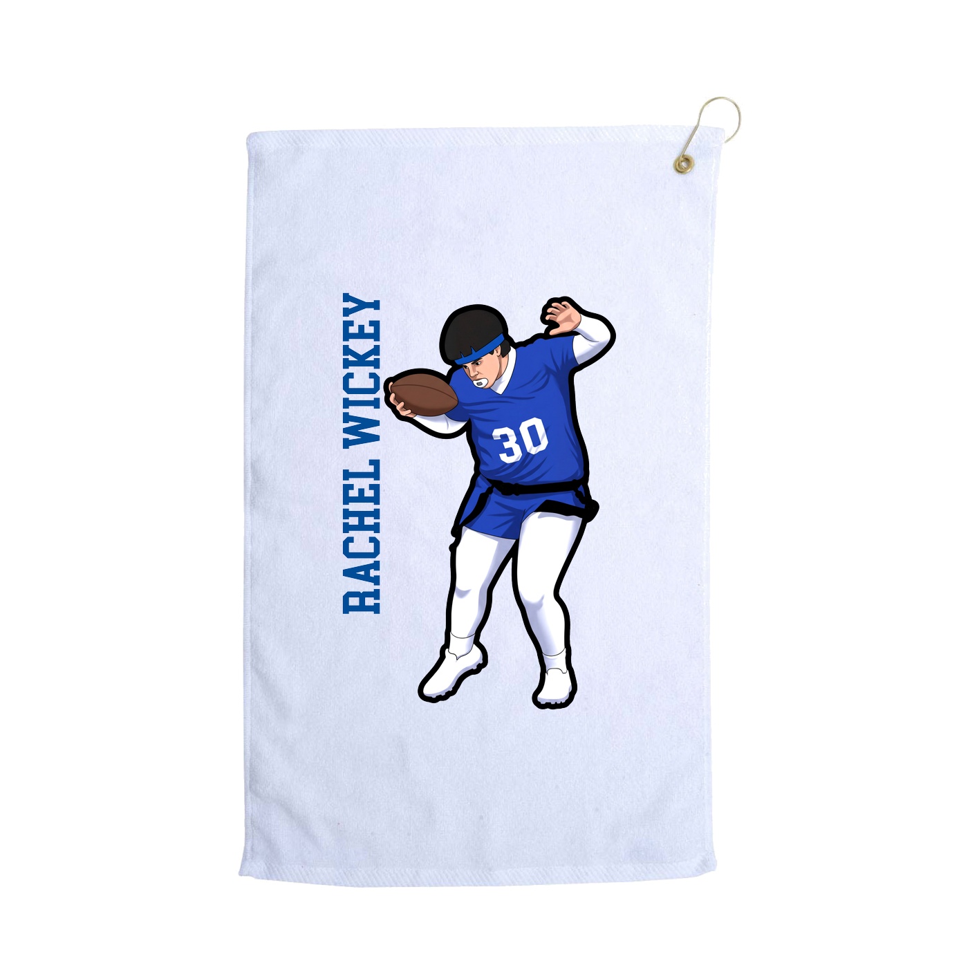 Golf Towel — Name Vertical in White