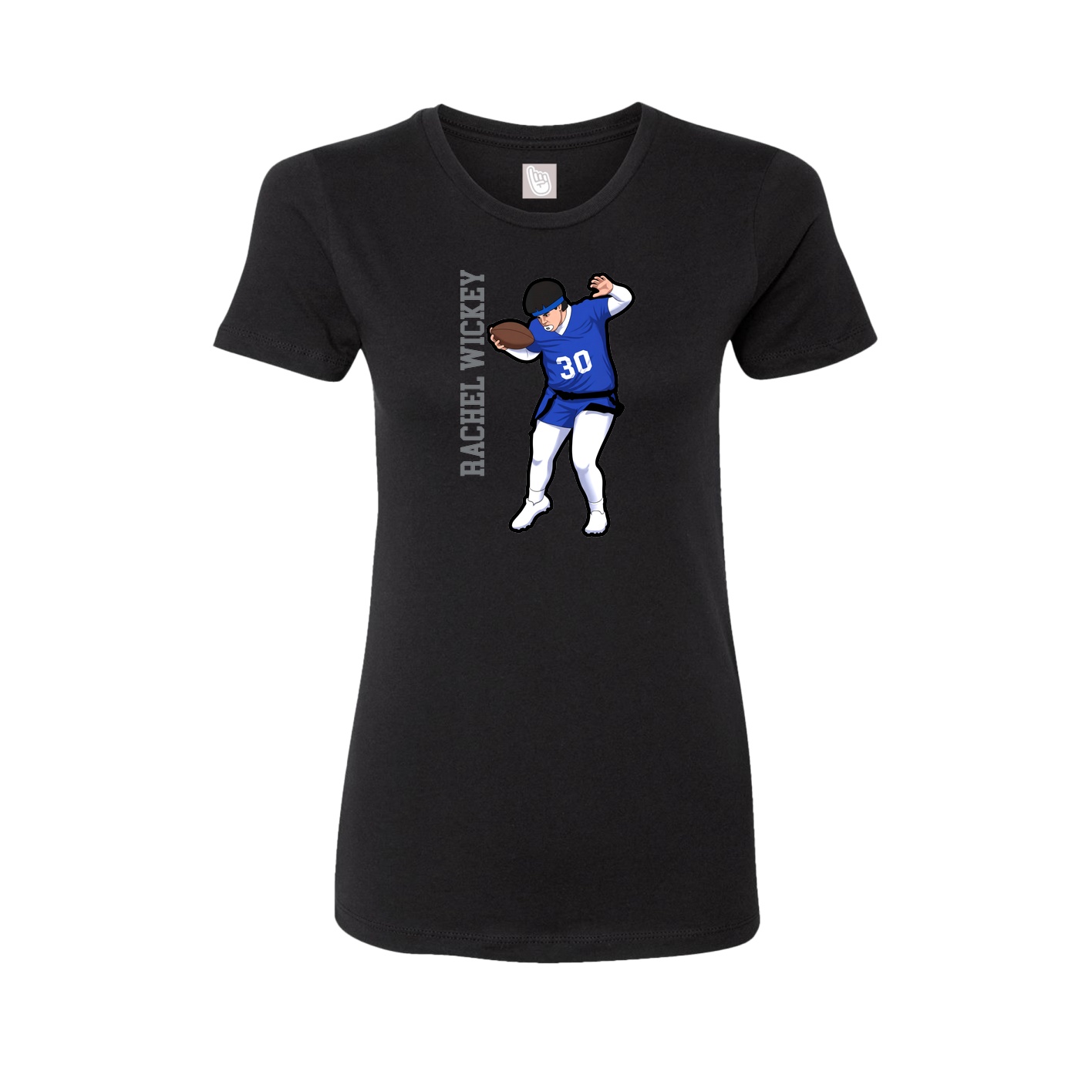 Womens Tee — Name Vertical in Black