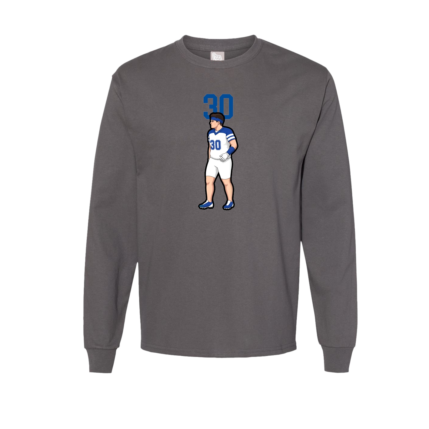 Long Sleeve Tee — Number Top in Grey