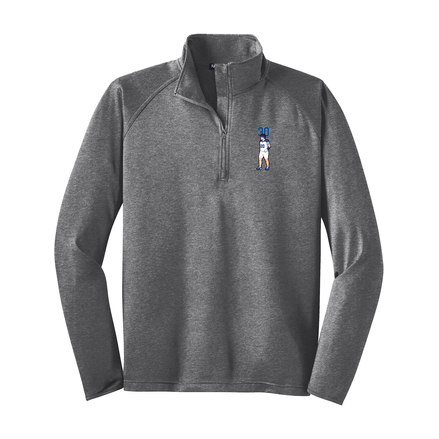 Q-Zip Pullover — Number Top in Grey