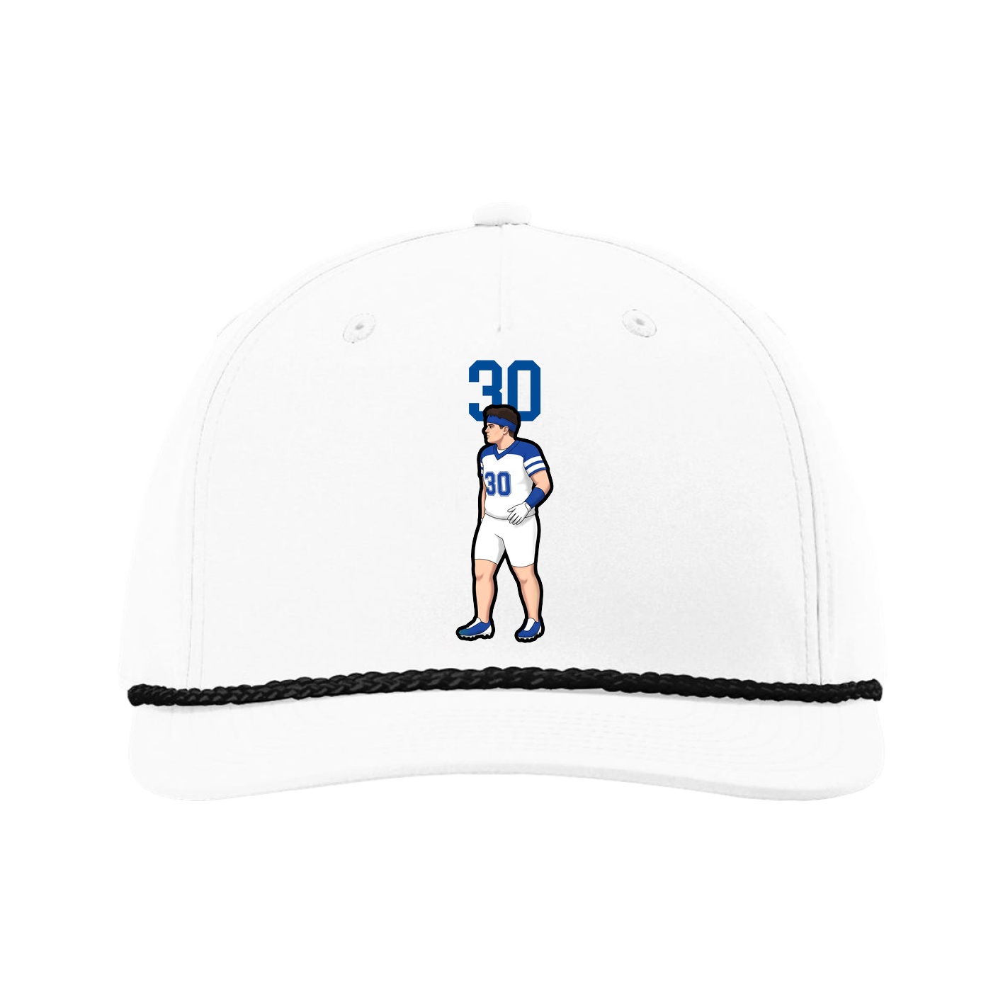 Five-Panel Classic Rope Cap — Number Top in White