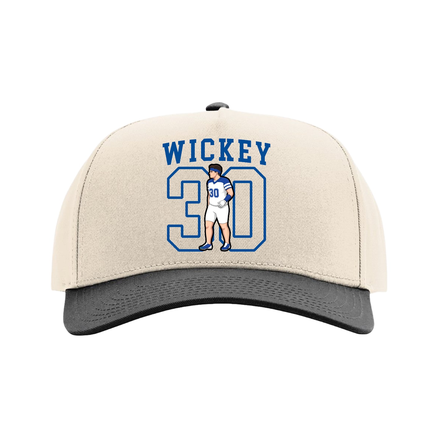 Full Fabric Five-Panel Champ Cap — Shirsey in Cream/Black