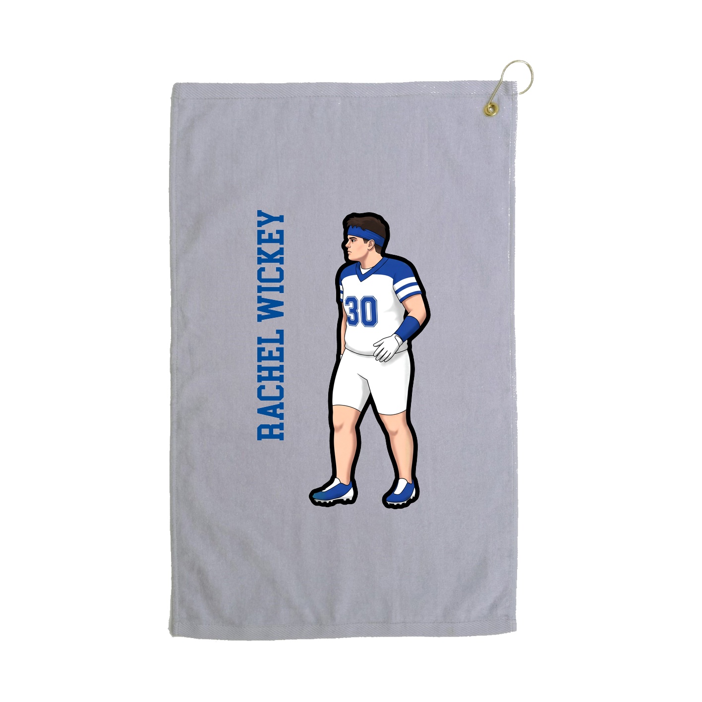 Golf Towel — Name Vertical in Grey