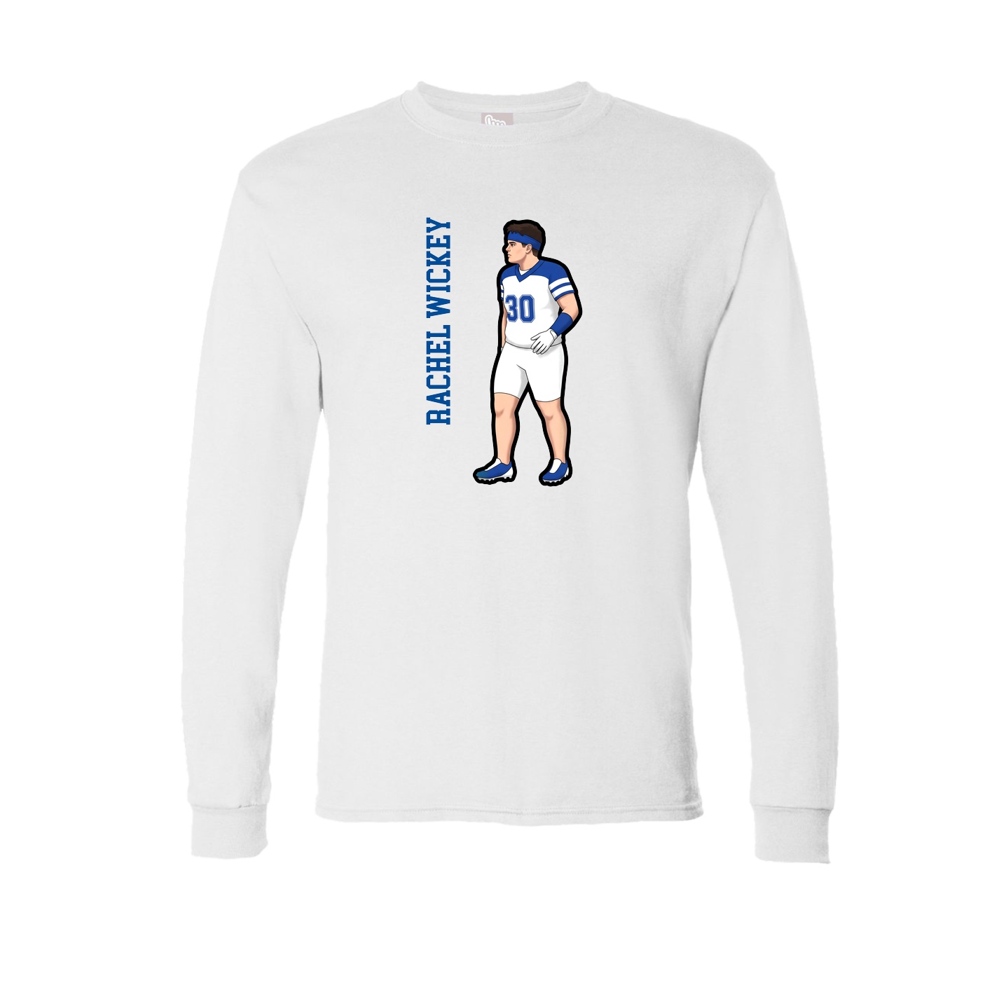 Long Sleeve Tee — Name Vertical in White