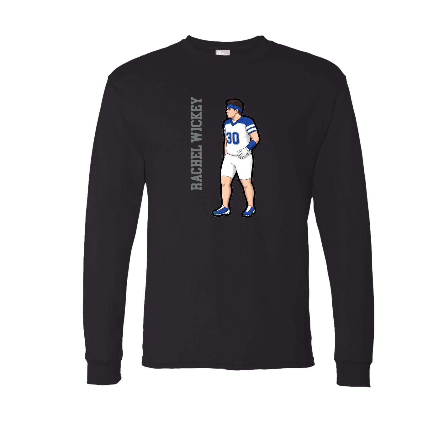 Long Sleeve Tee — Name Vertical in Black
