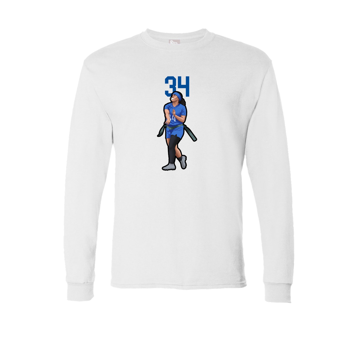 Long Sleeve Tee — Number Top in White