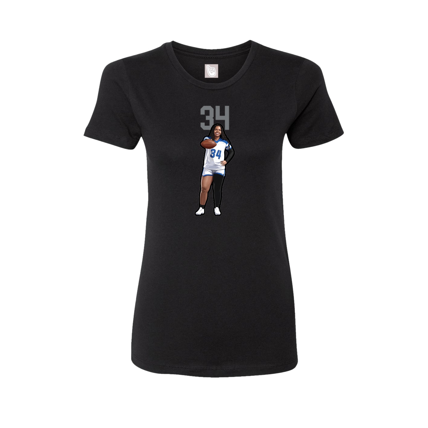 Womens Tee — Number Top in Black