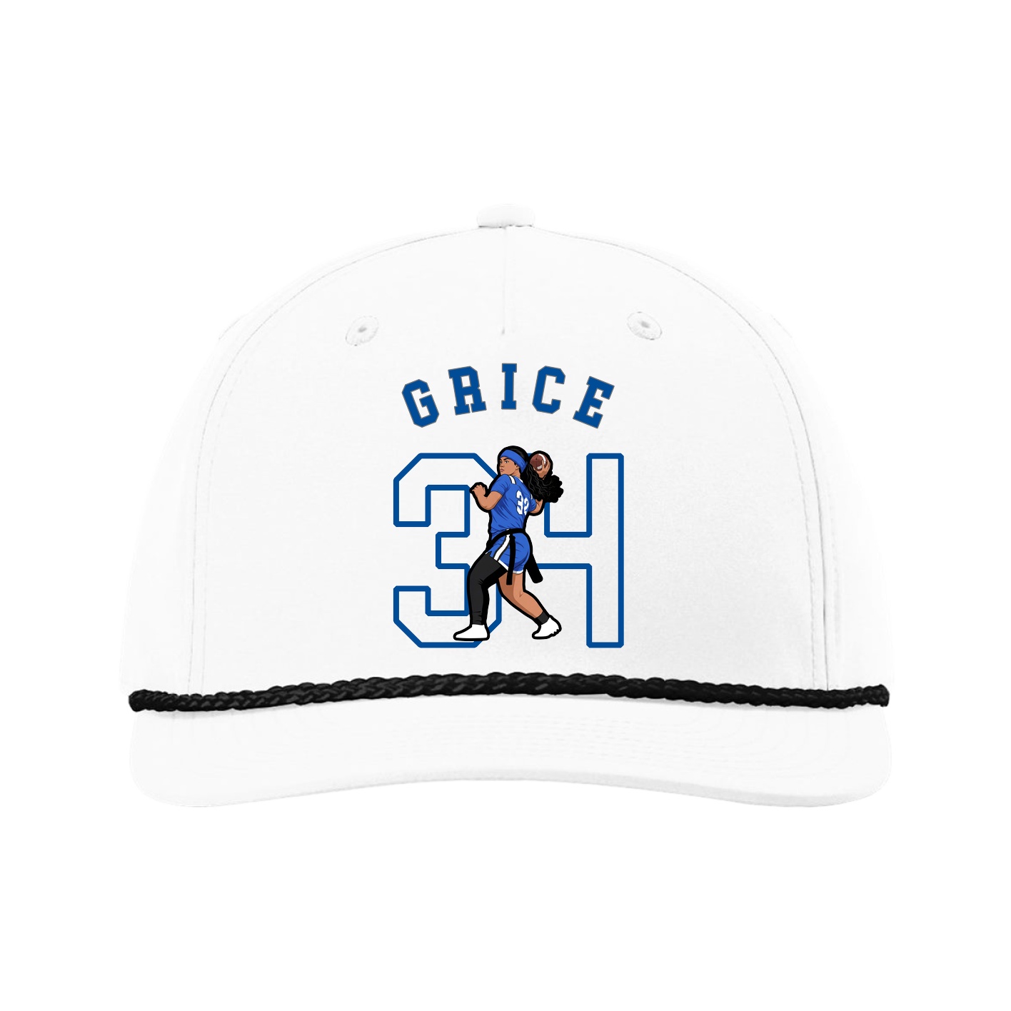 Five-Panel Classic Rope Cap — Shirsey Arch in White