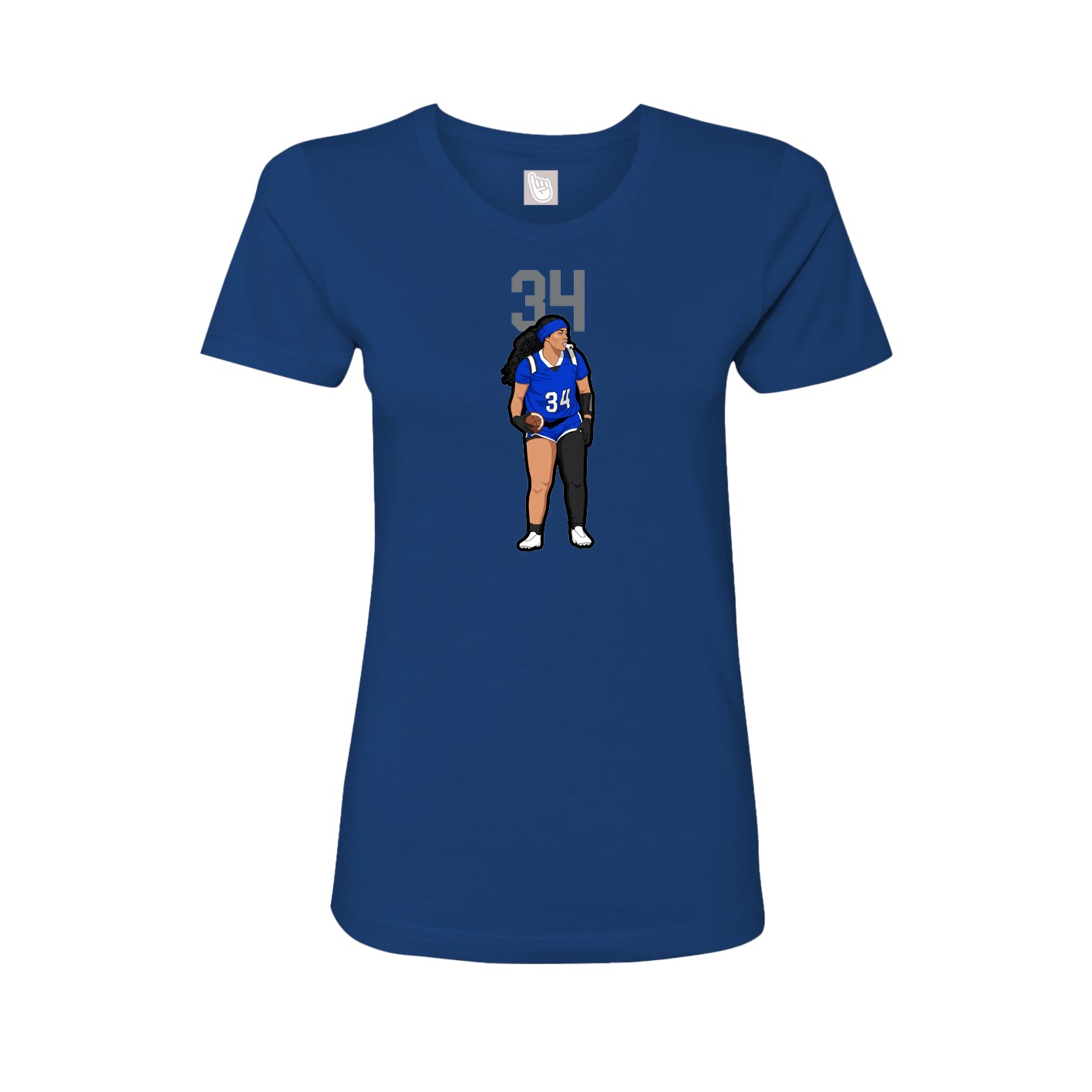 Womens Tee — Number Top in Royal