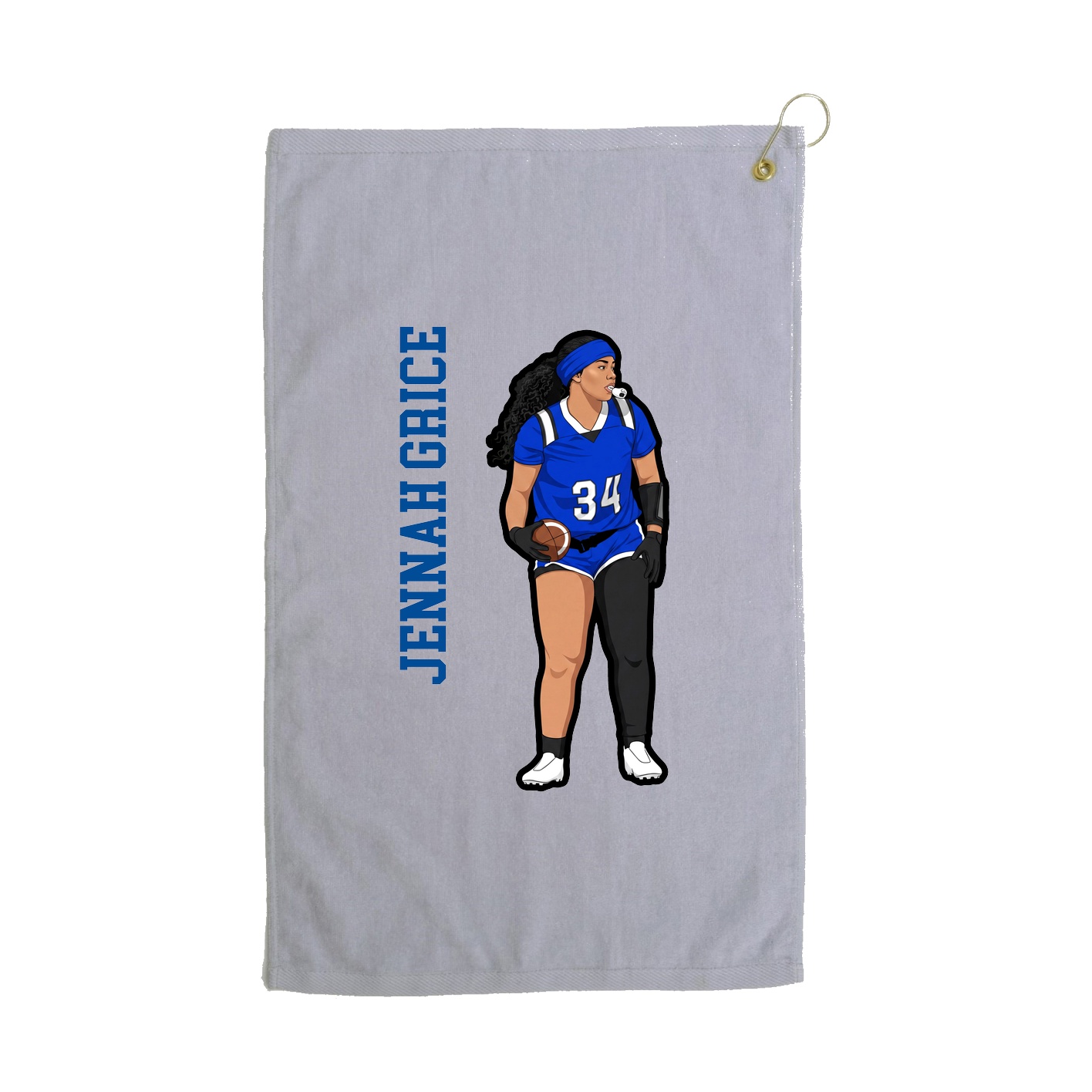 Golf Towel — Name Vertical in Grey