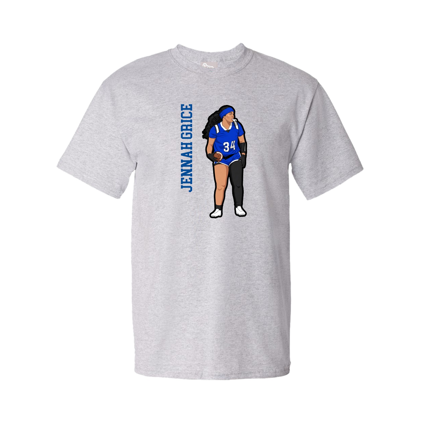 Tee — Name Vertical in Grey
