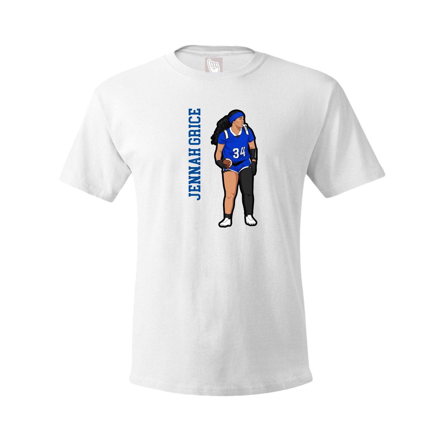 Youth Tee — Name Vertical in White