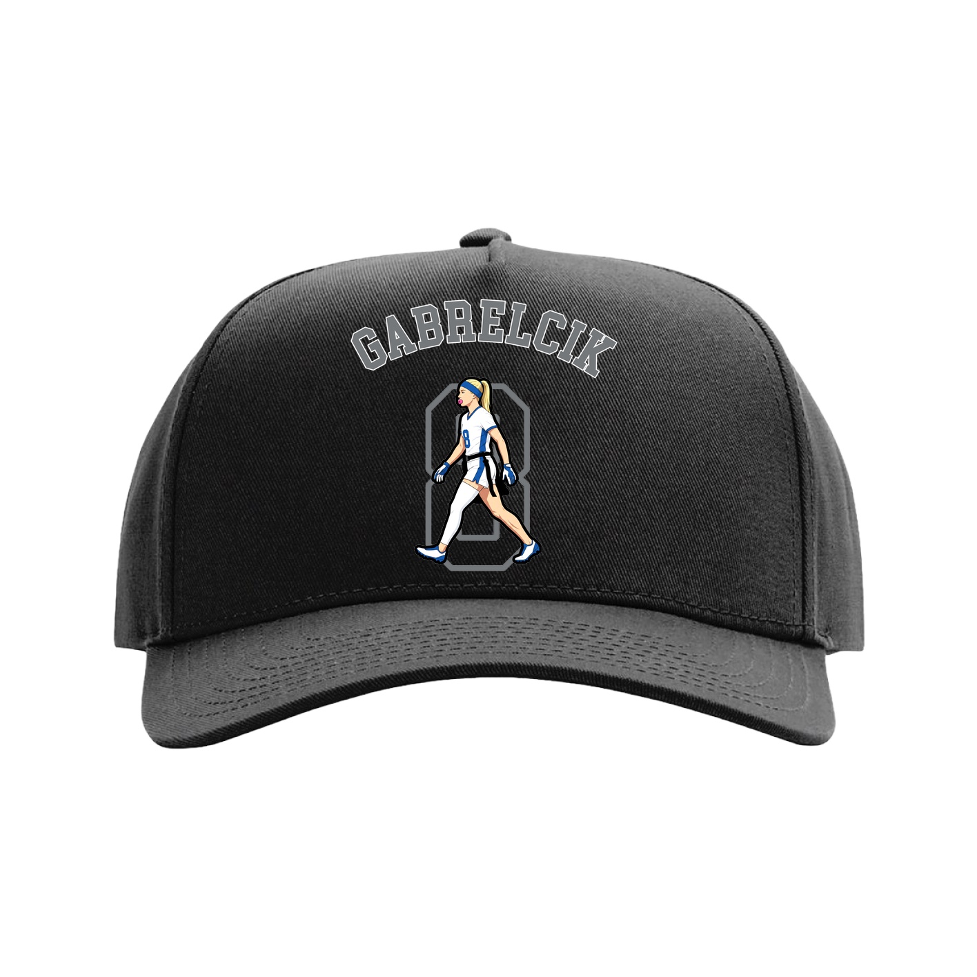 Full Fabric Five-Panel Champ Cap — Shirsey Arch in Black