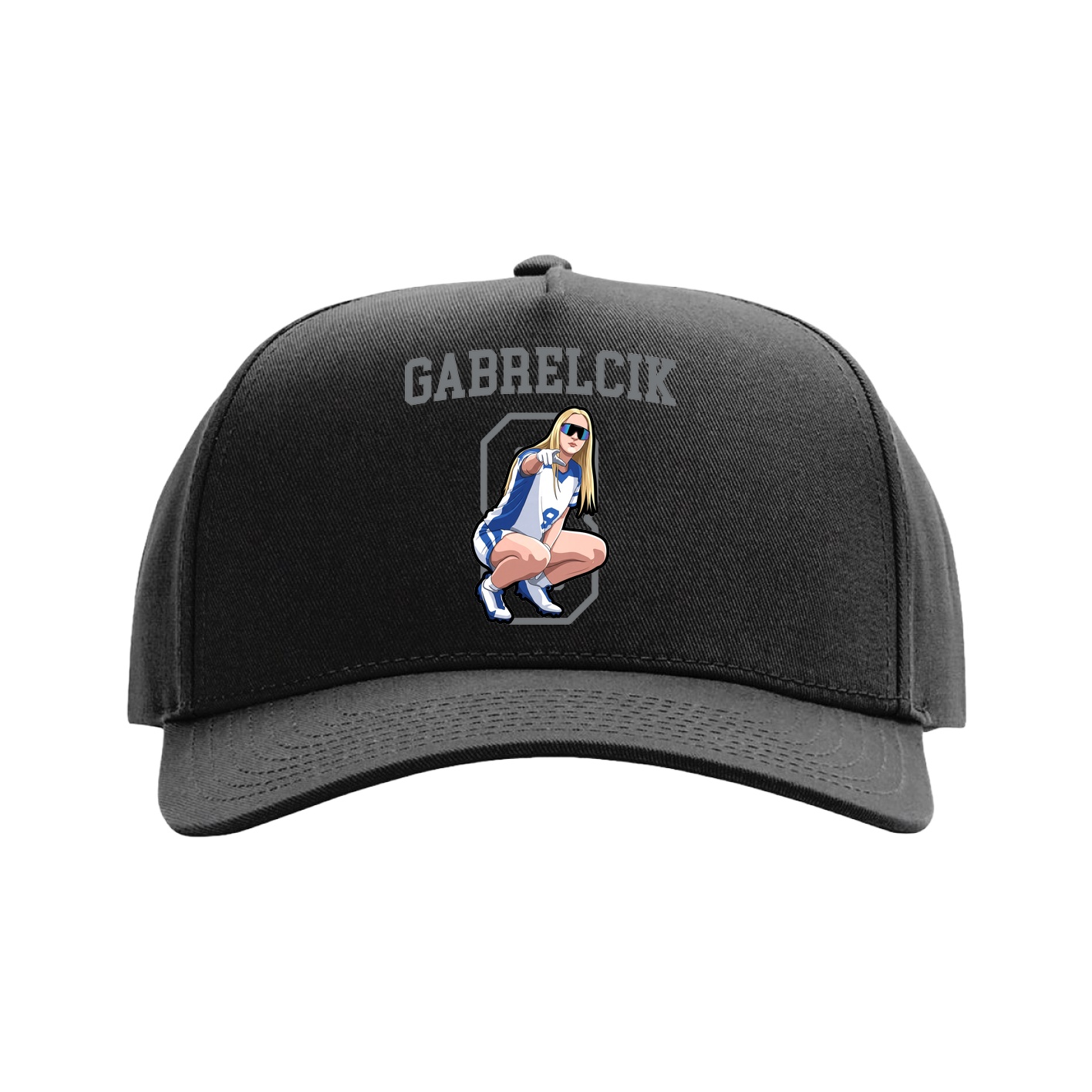 Full Fabric Five-Panel Champ Cap — Shirsey in Black