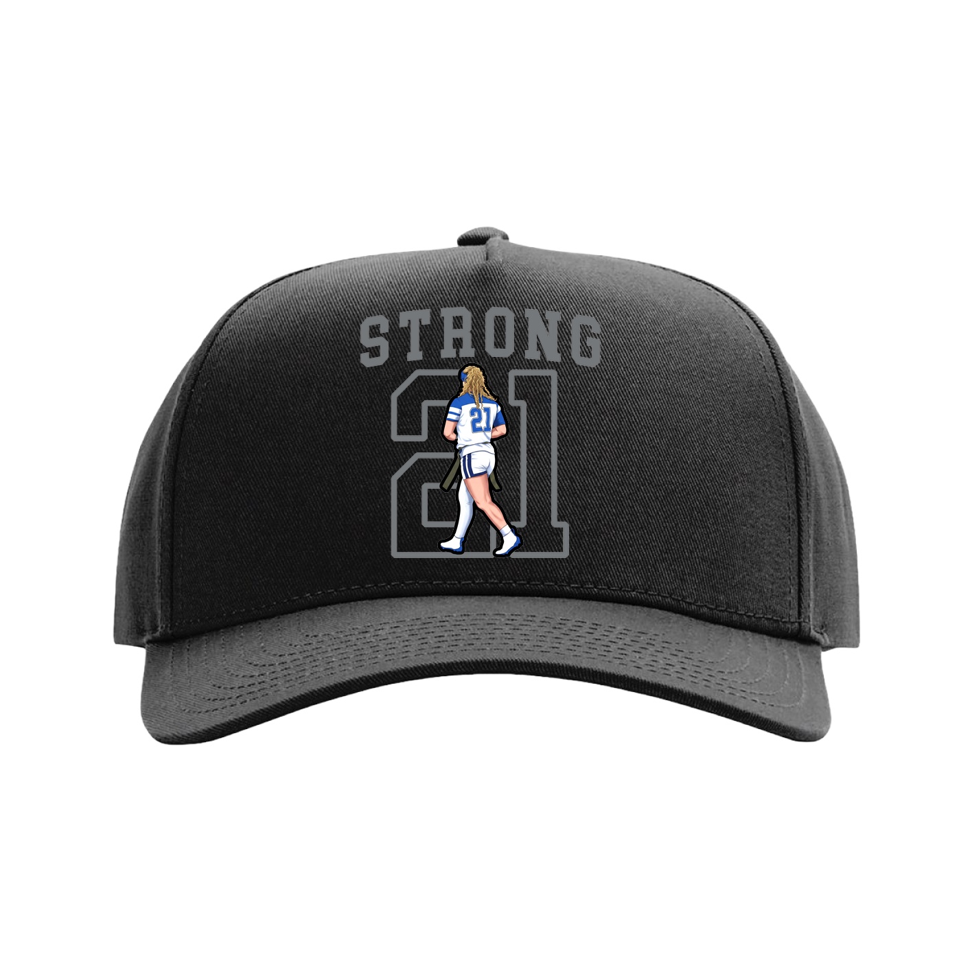 Full Fabric Five-Panel Champ Cap — Shirsey in Black