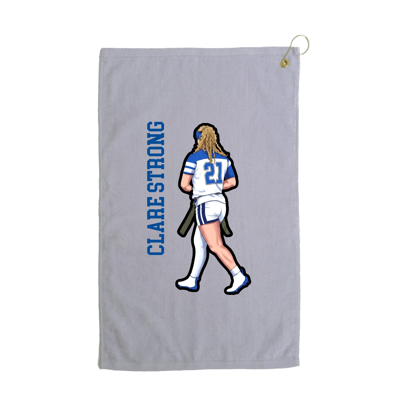 Golf Towel — Name Vertical in Grey