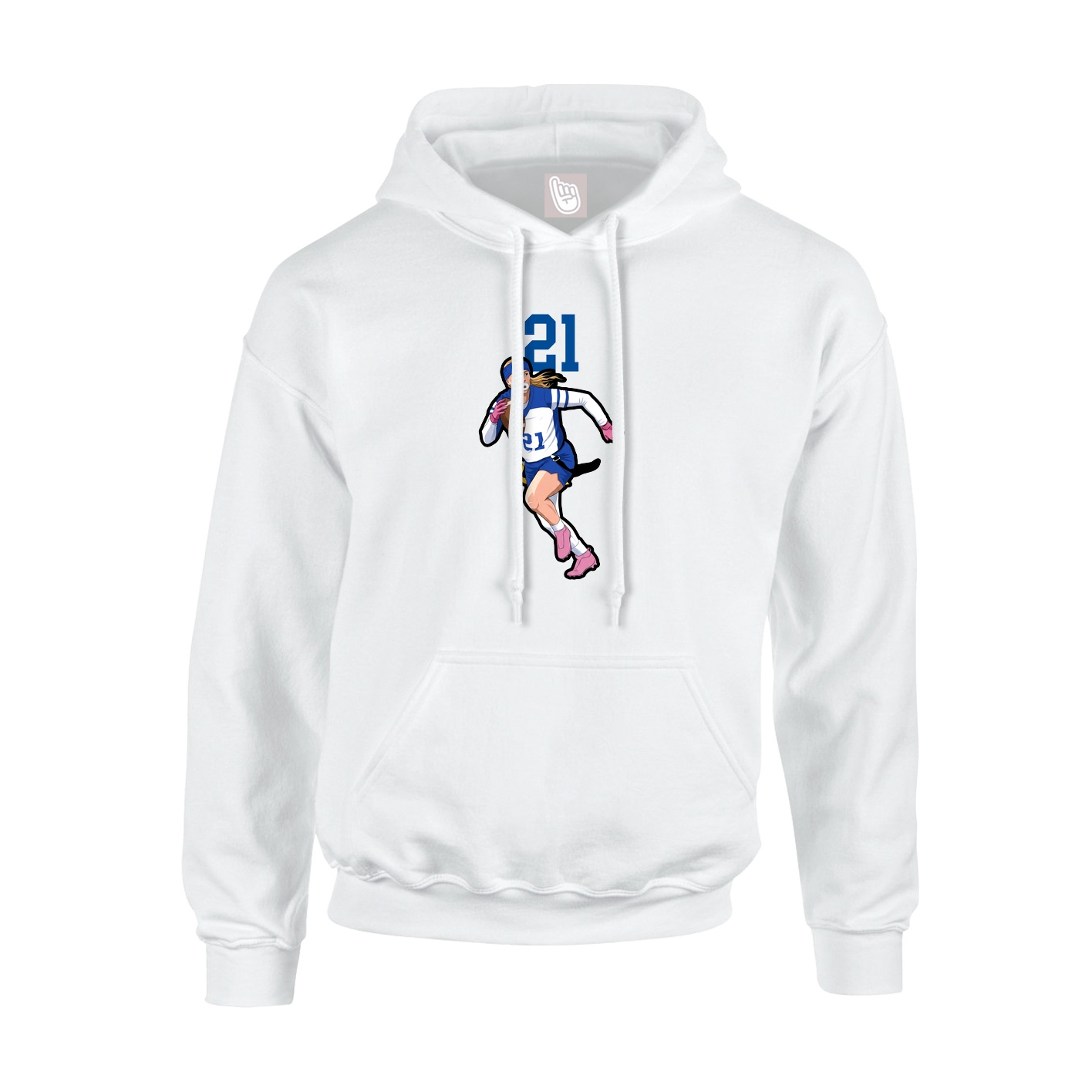 Youth Hoodie — Number Top in White