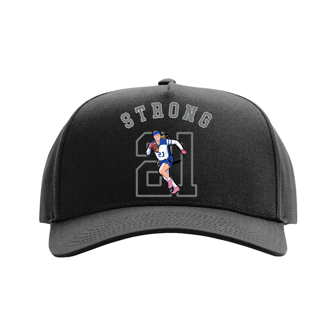 Full Fabric Five-Panel Champ Cap — Shirsey Arch in Black