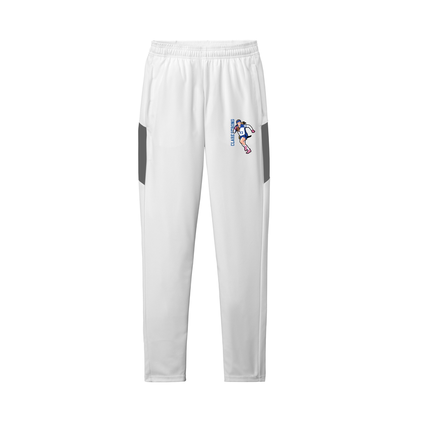 Team Travel Pant — Name Vertical in White/Grey