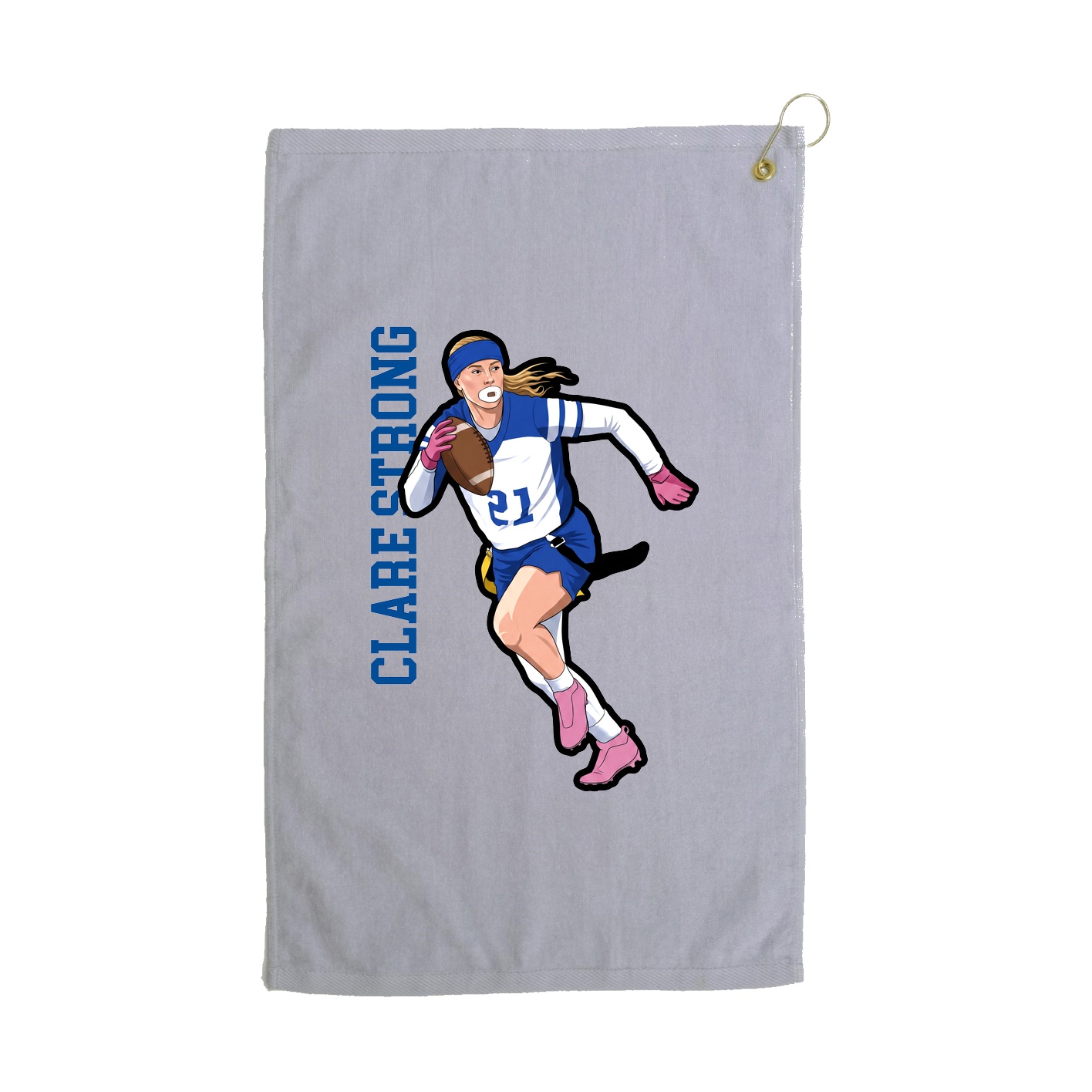 Golf Towel — Name Vertical in Grey