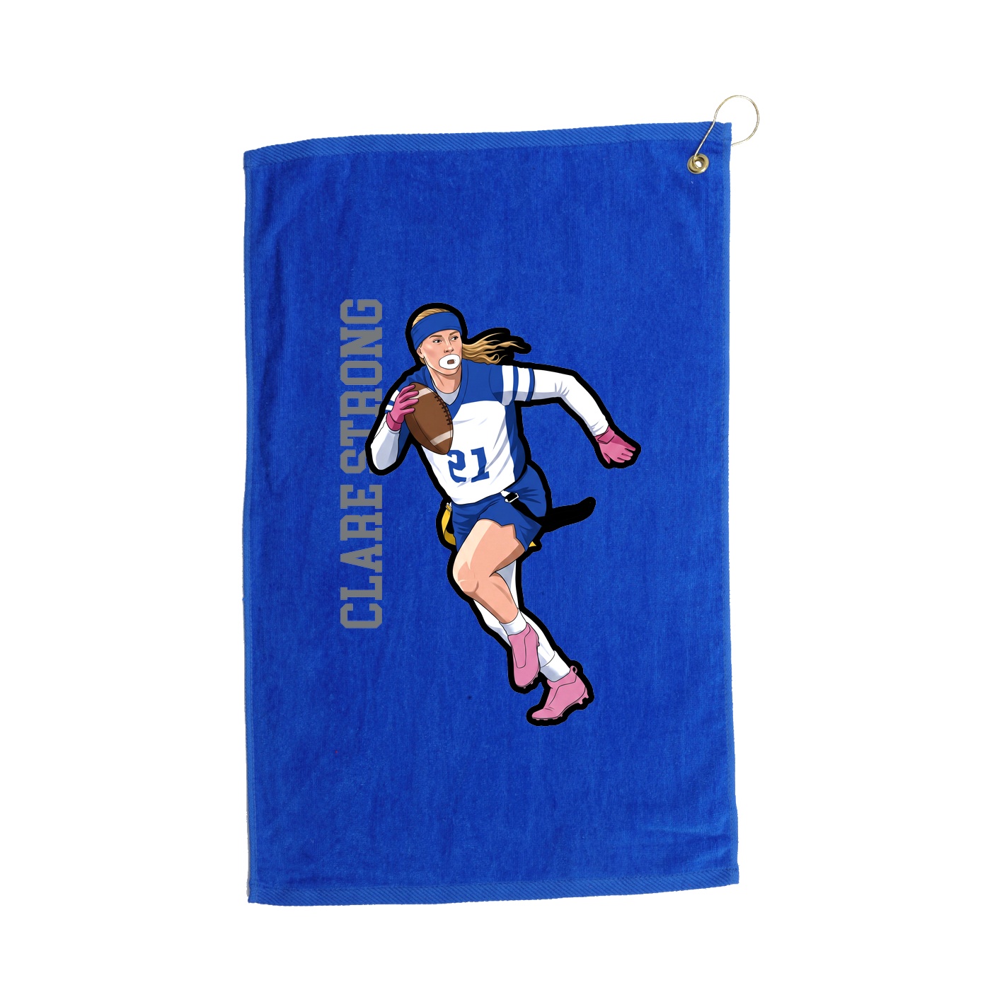 Golf Towel — Name Vertical in Royal