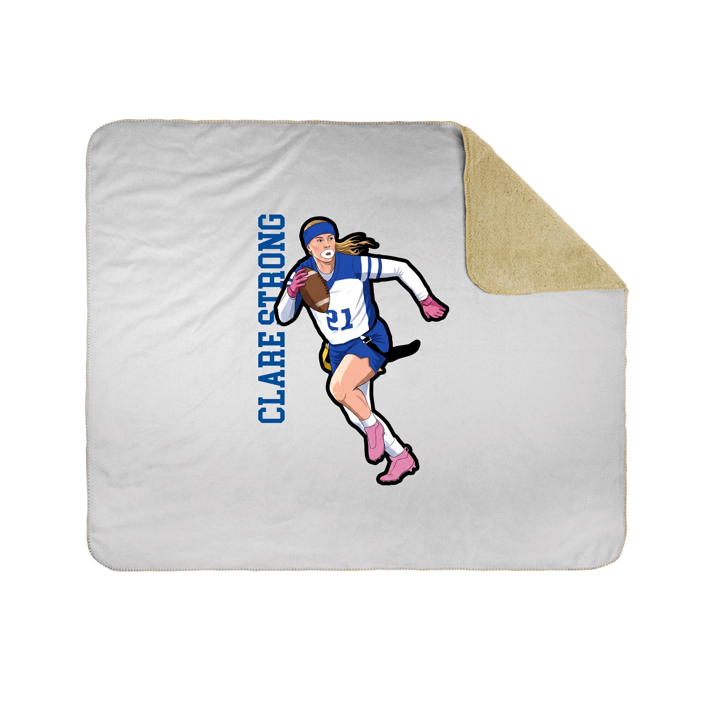 Throw Blanket — Name Vertical in White