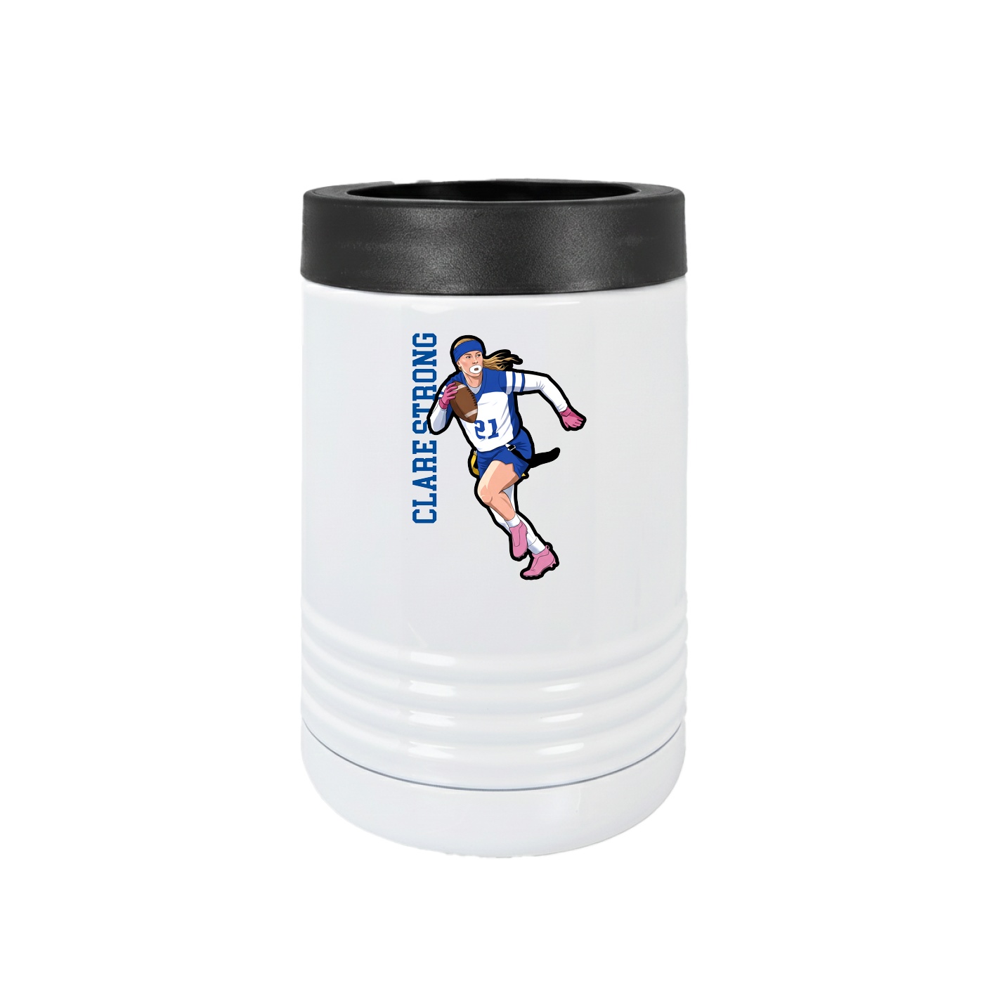 Beverage Holder — Name Vertical in White