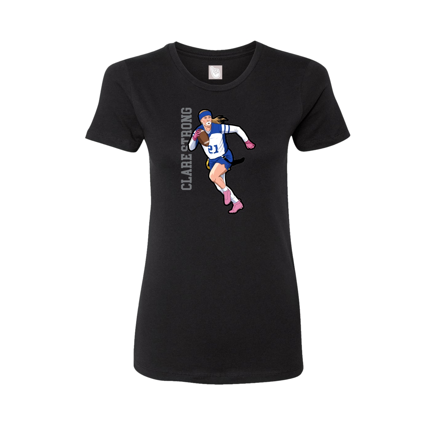 Womens Tee — Name Vertical in Black