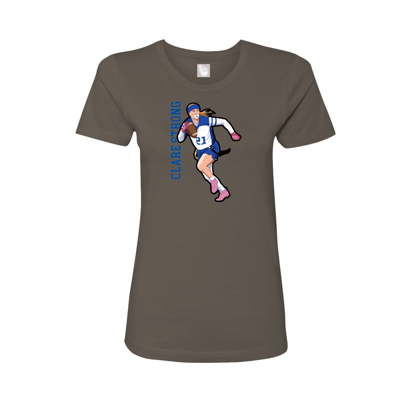 Womens Tee — Name Vertical in Grey
