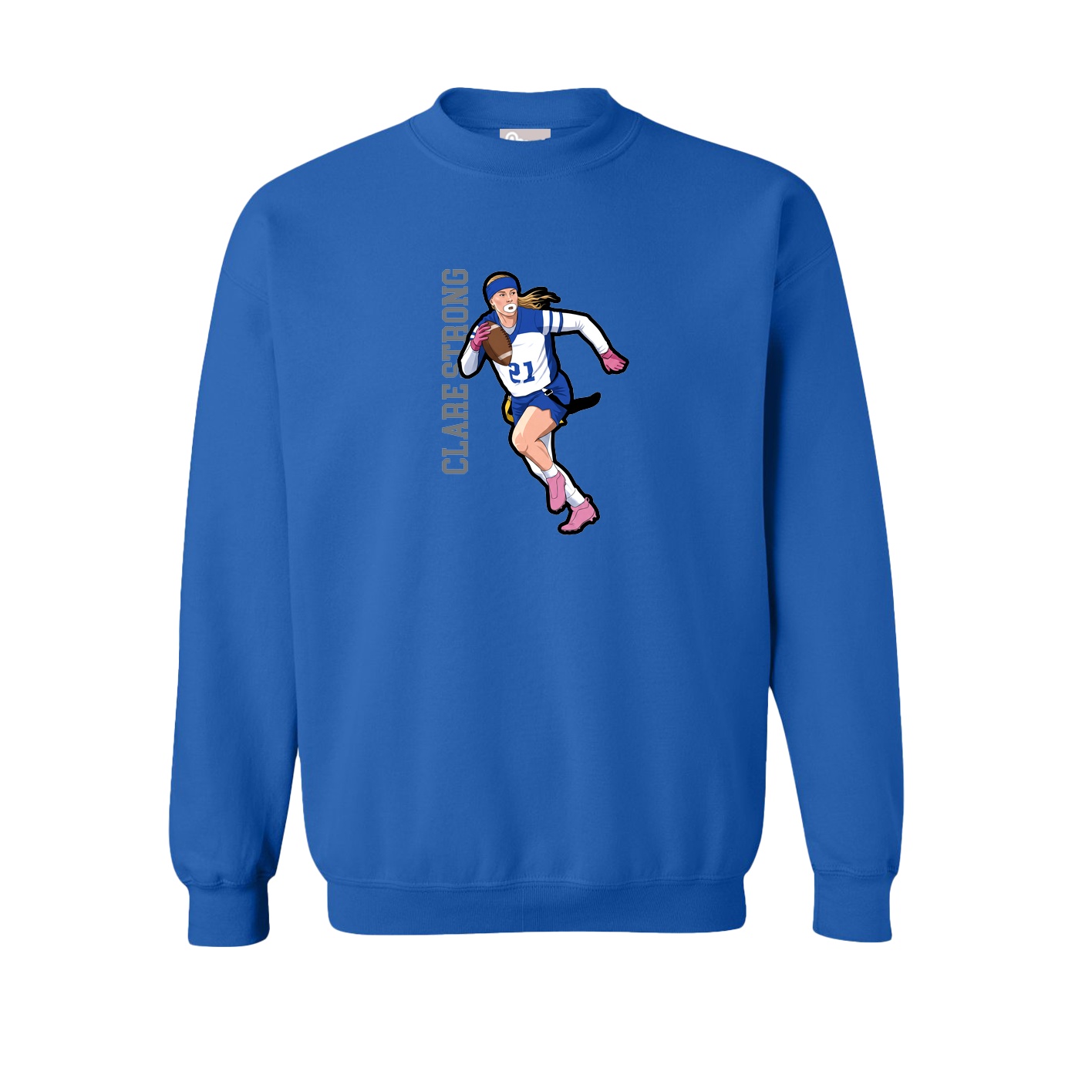 Fleece Crew — Name Vertical in Royal