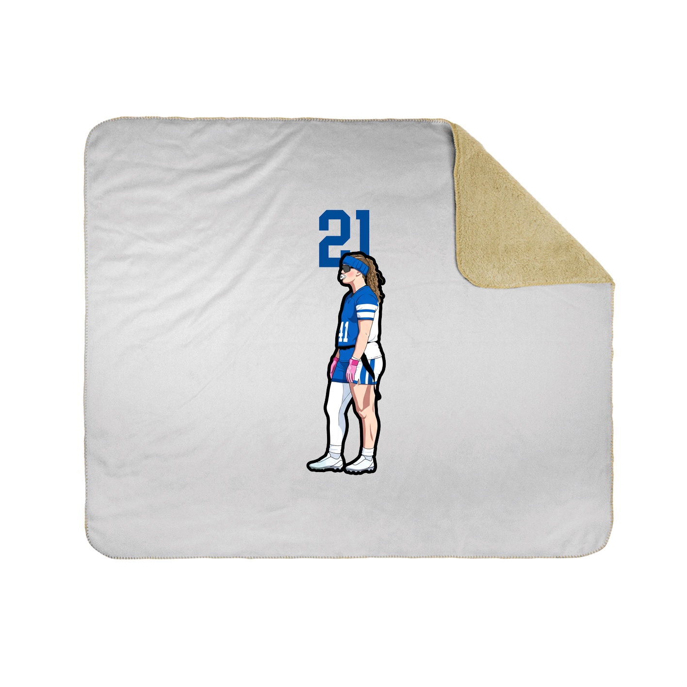 Throw Blanket — Number Top in White