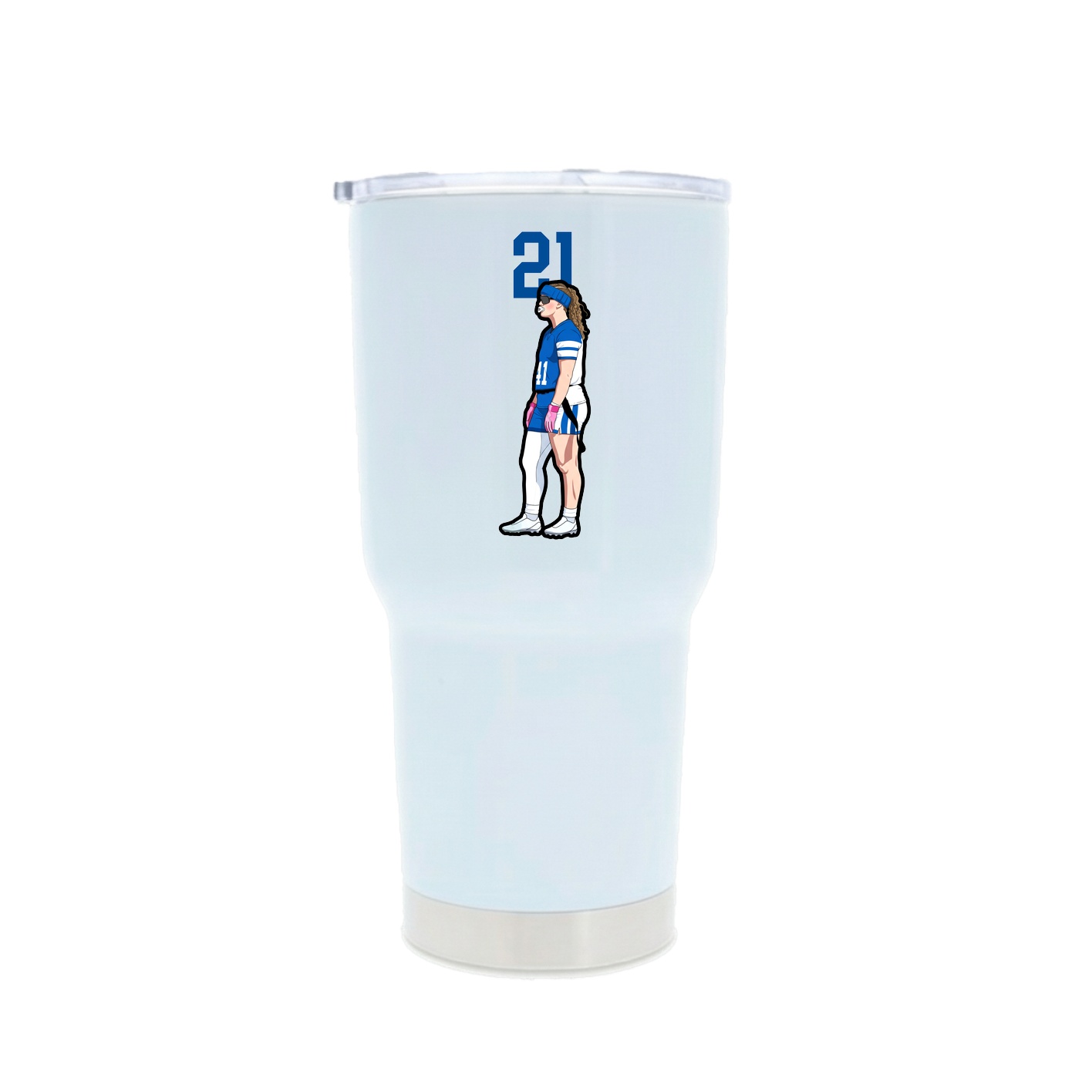 30oz Stainless Steel Tumbler — Number Top in White