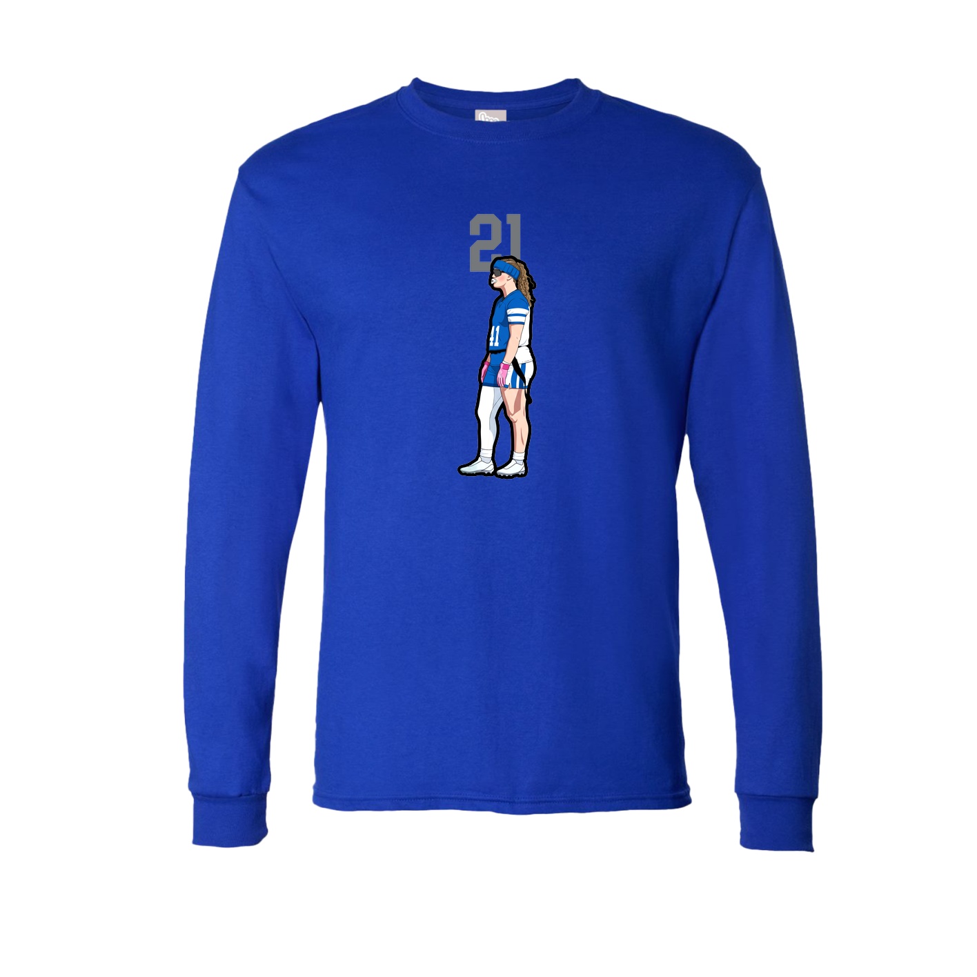 Long Sleeve Tee — Number Top in Royal