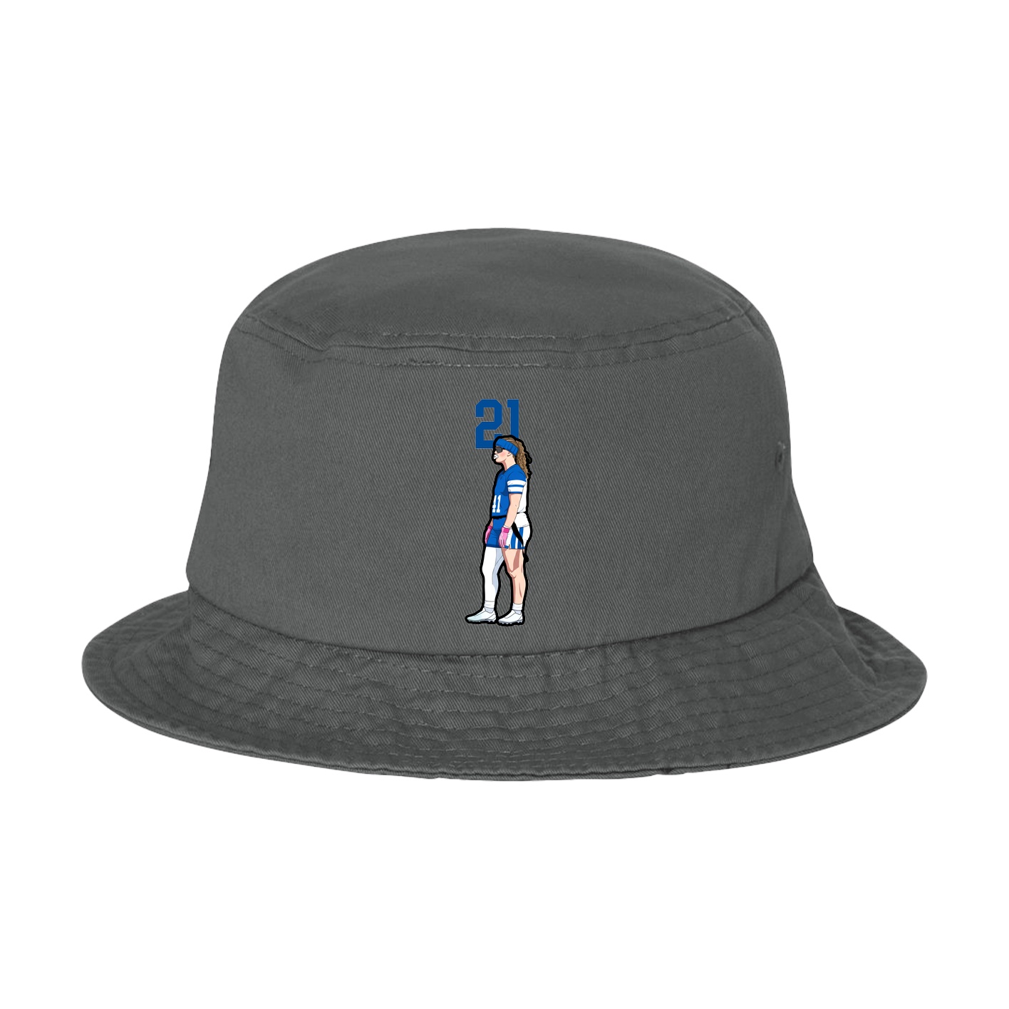 Bucket Cap — Number Top in Grey