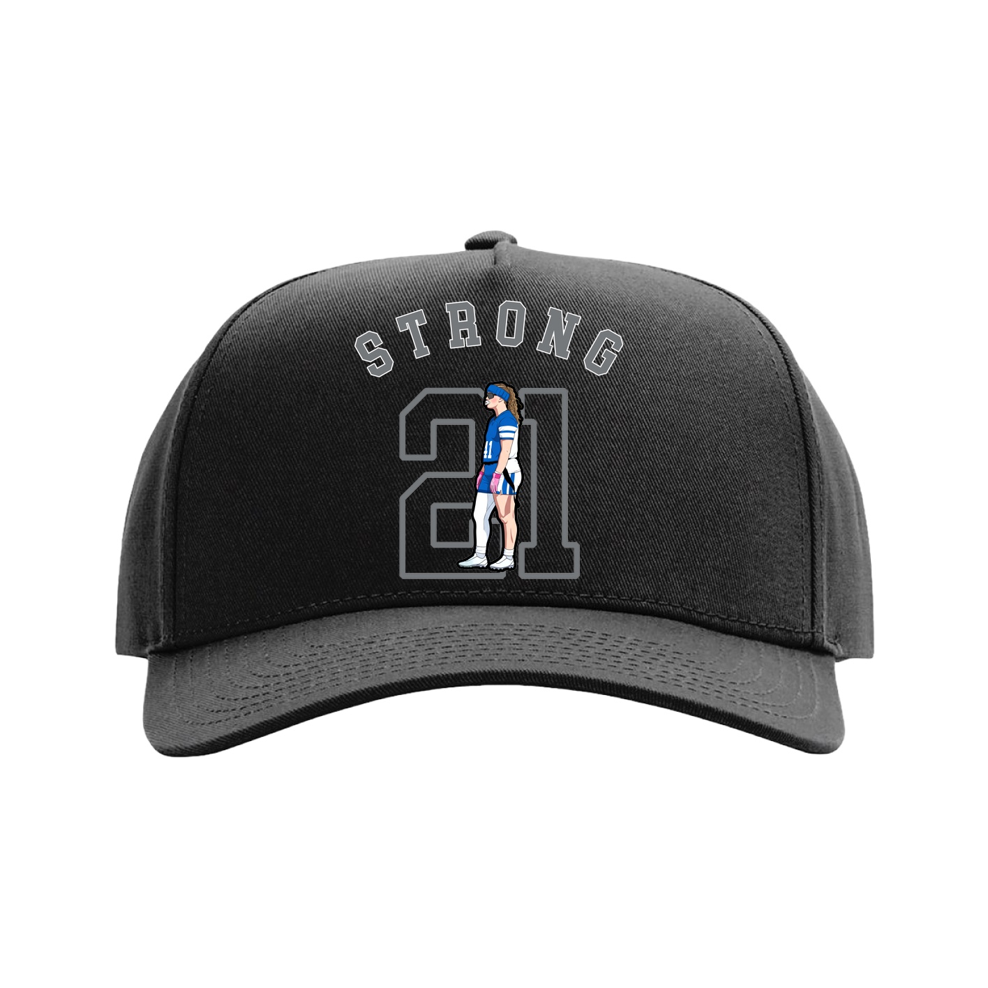 Full Fabric Five-Panel Champ Cap — Shirsey Arch in Black