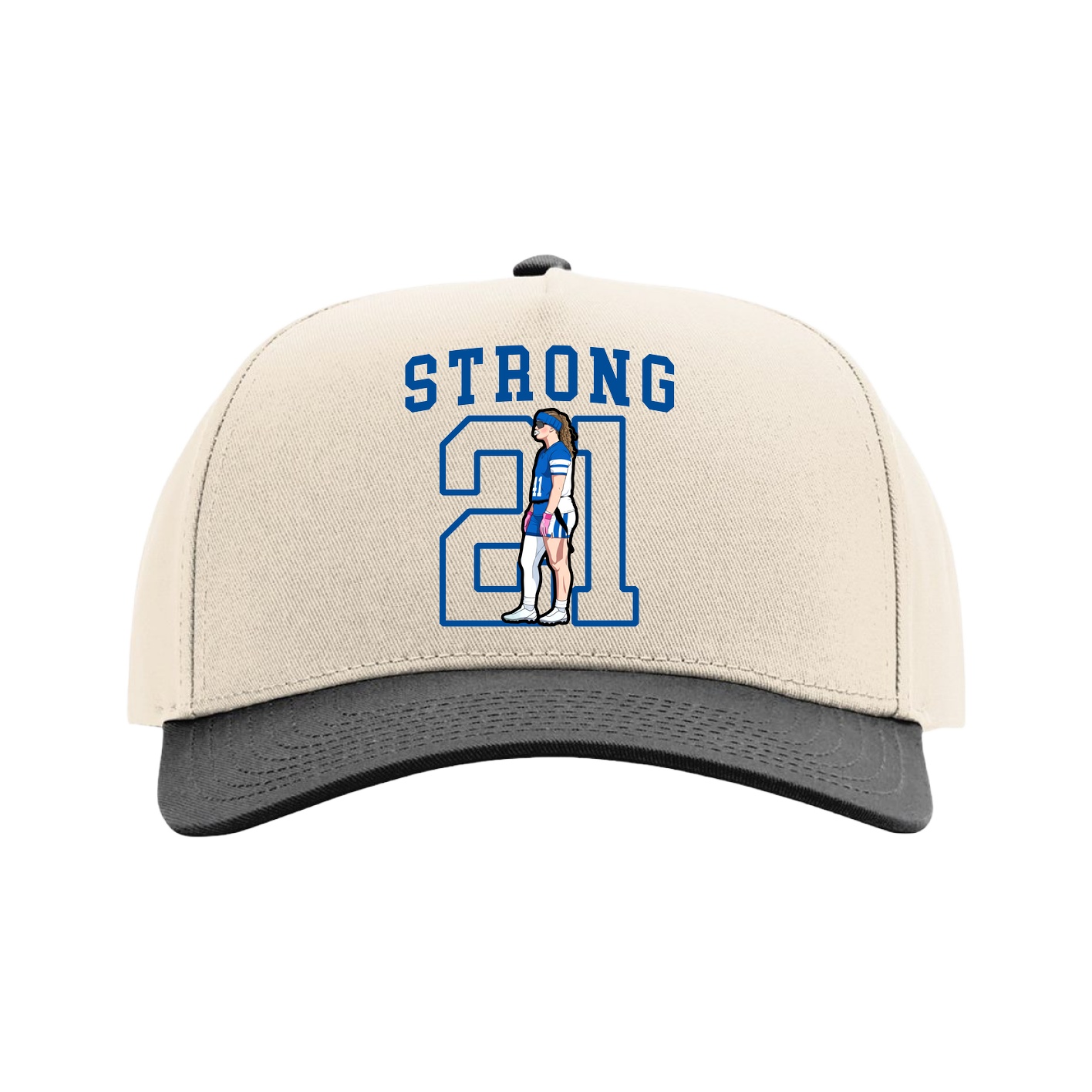 Full Fabric Five-Panel Champ Cap — Shirsey in Cream/Black