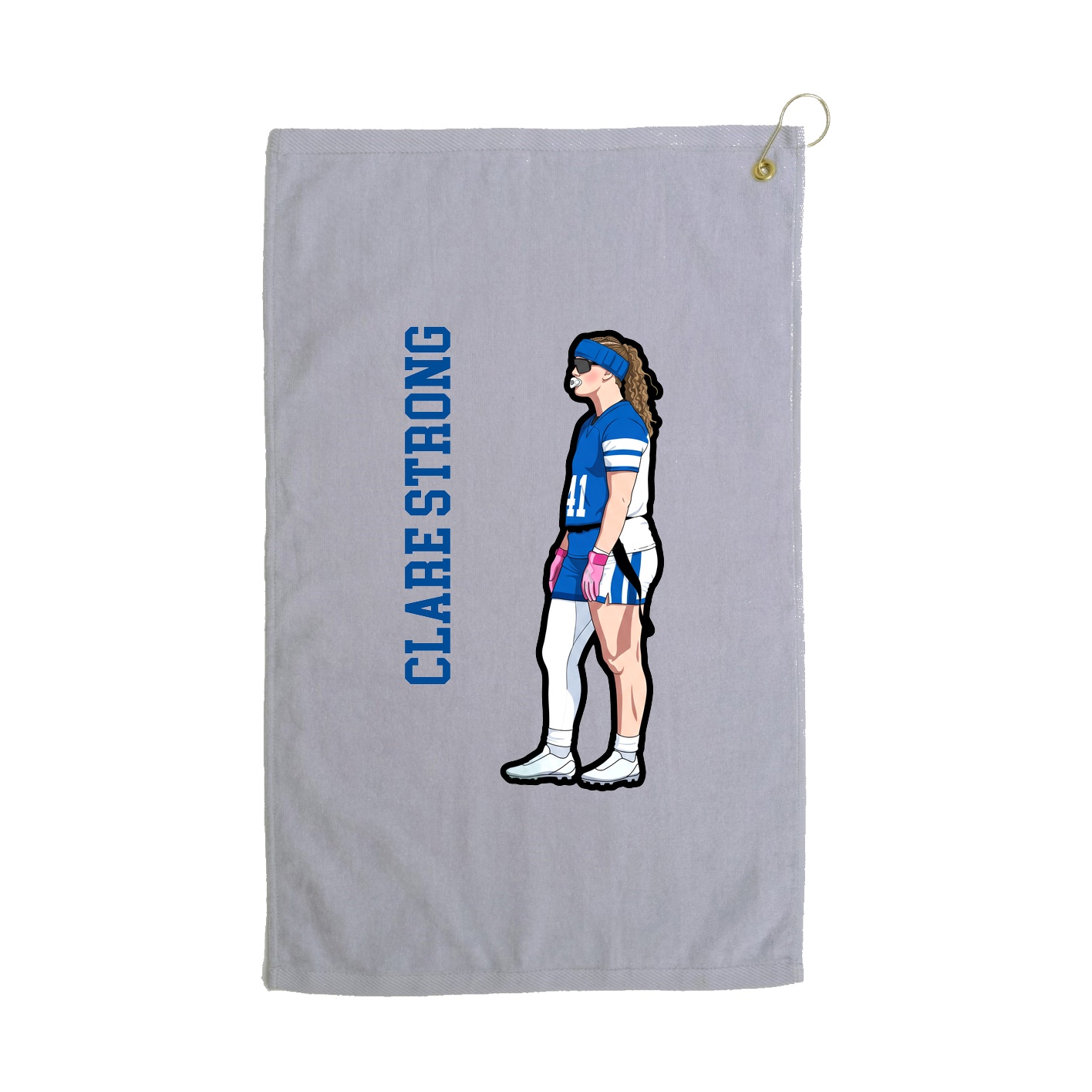 Golf Towel — Name Vertical in Grey