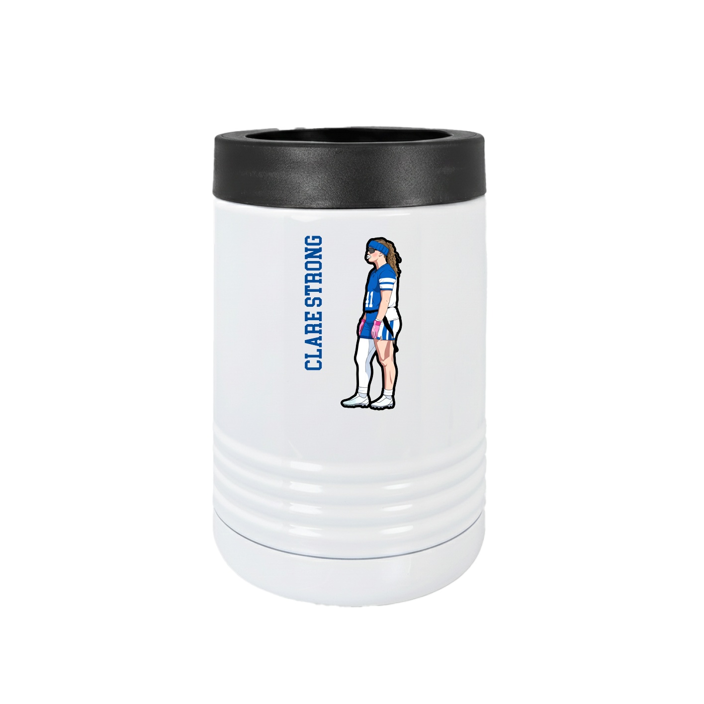 Beverage Holder — Name Vertical in White