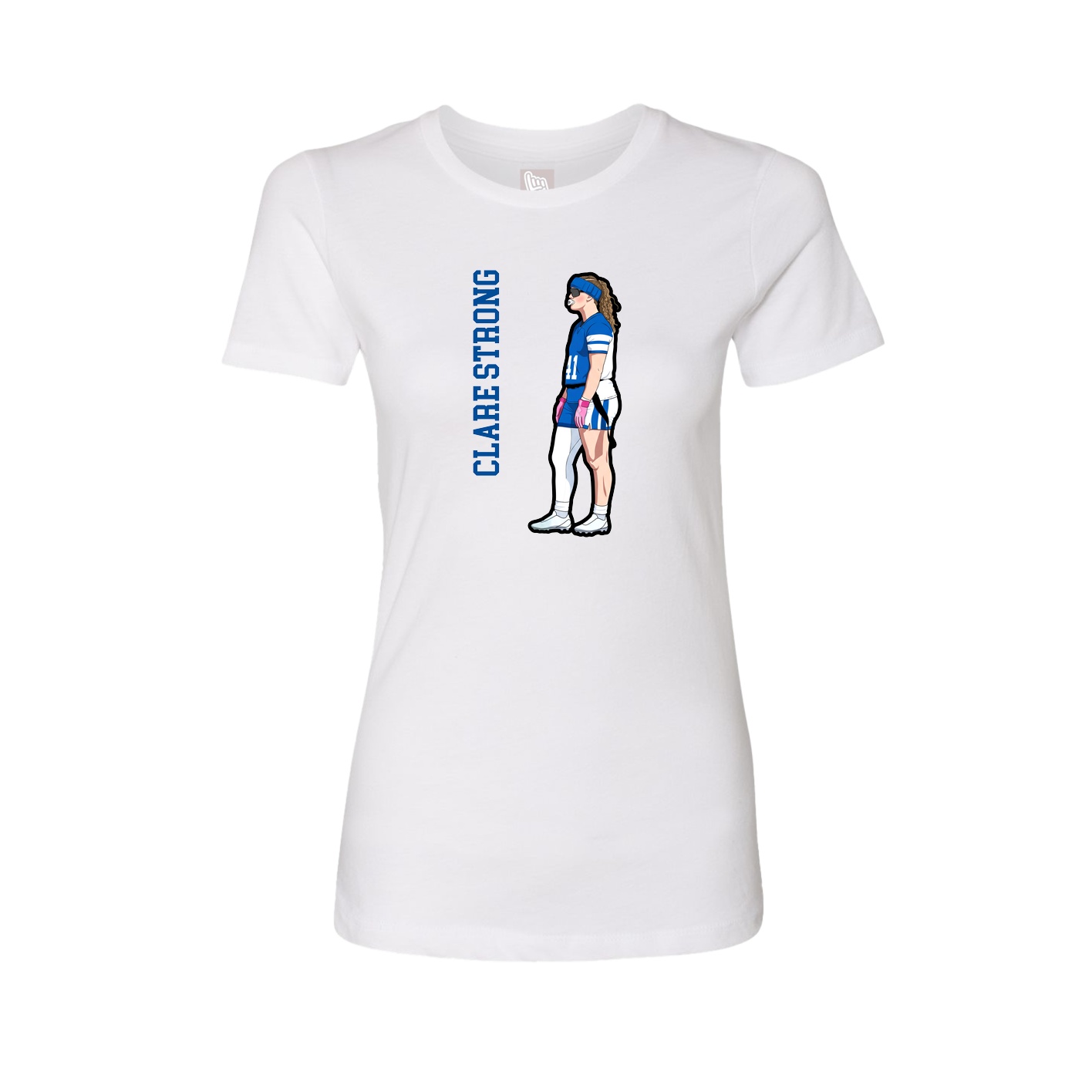 Womens Tee — Name Vertical in White