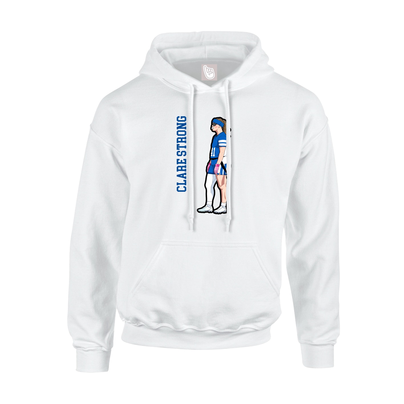 Youth Hoodie — Name Vertical in White