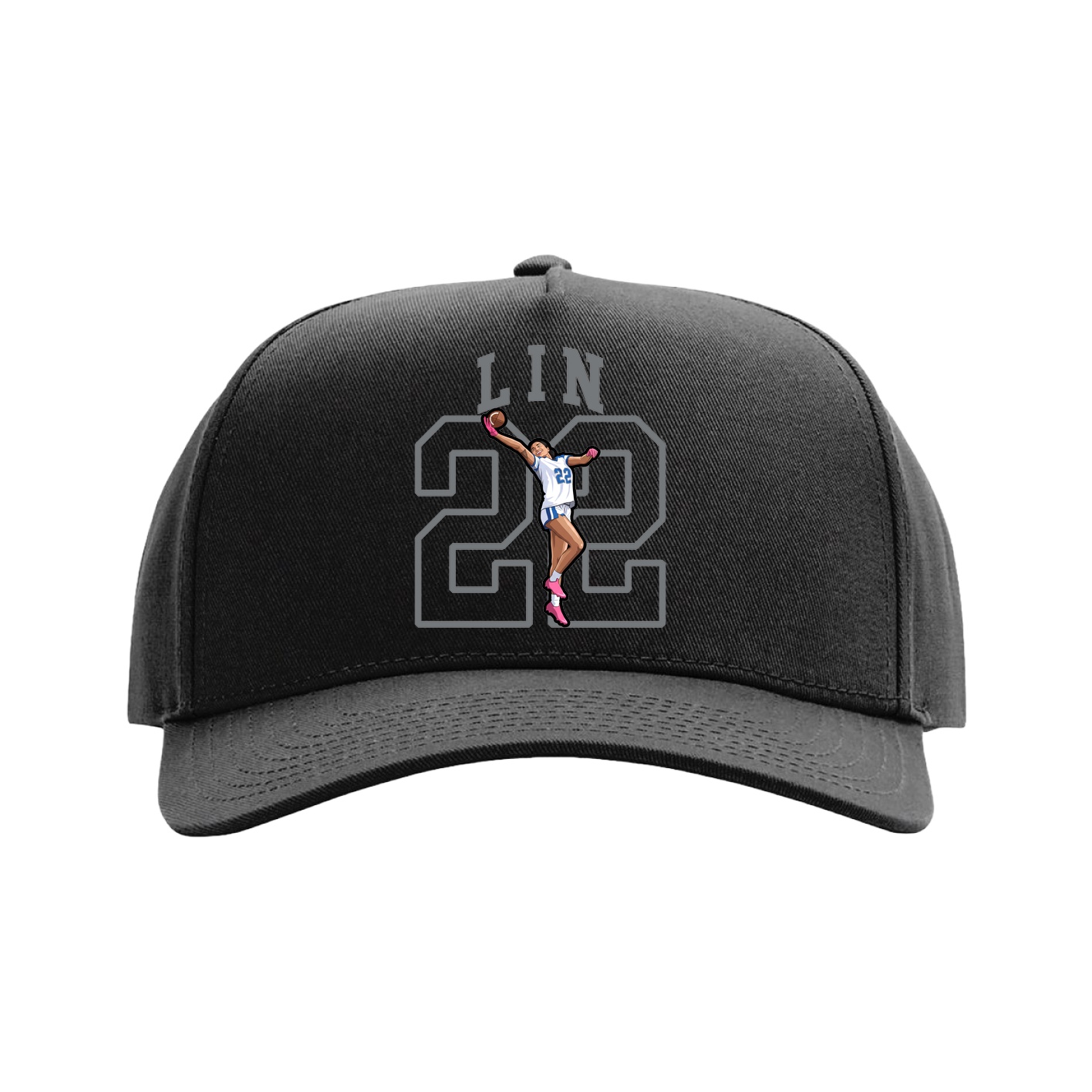 Full Fabric Five-Panel Champ Cap — Shirsey in Black