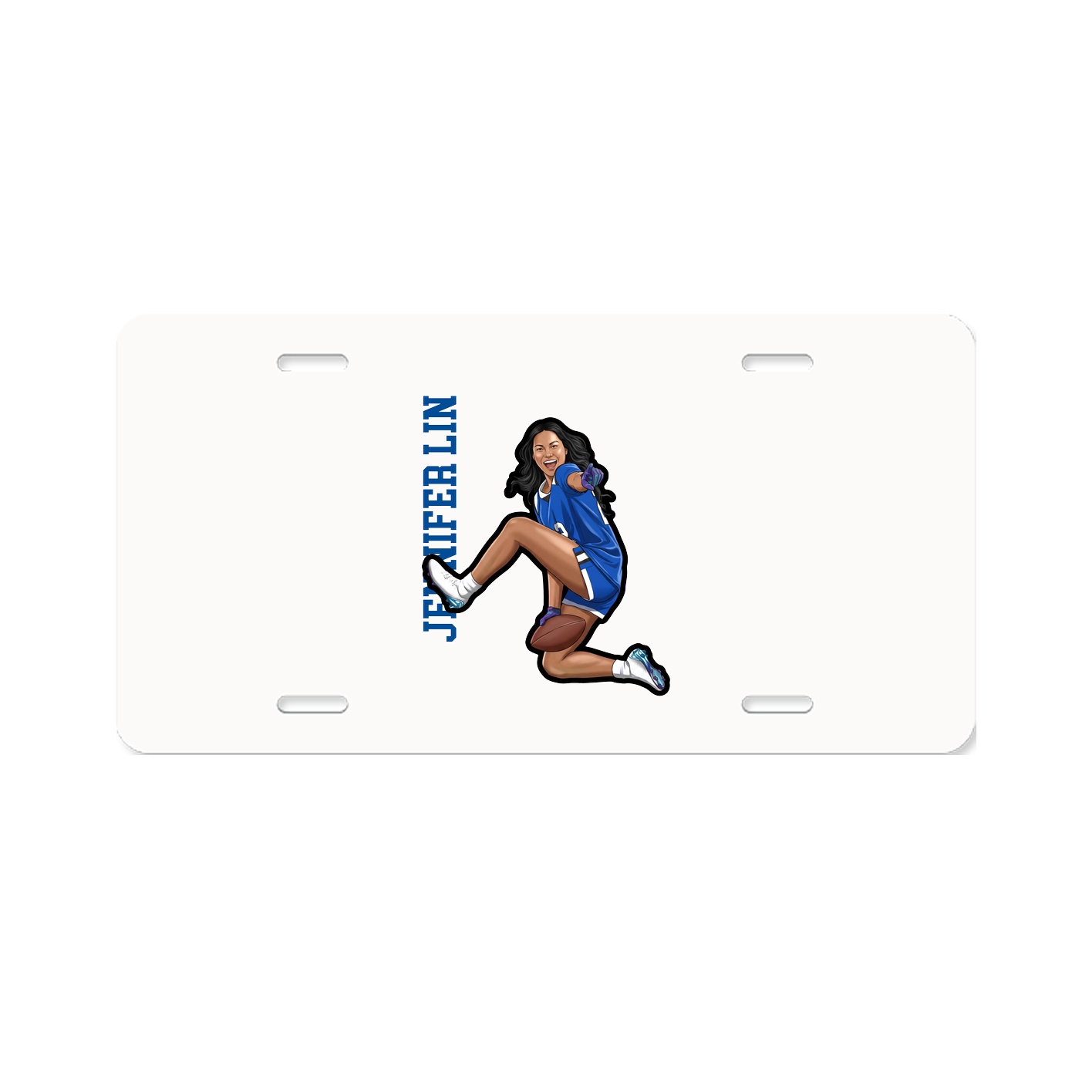 License Plate — Name Vertical in Classic